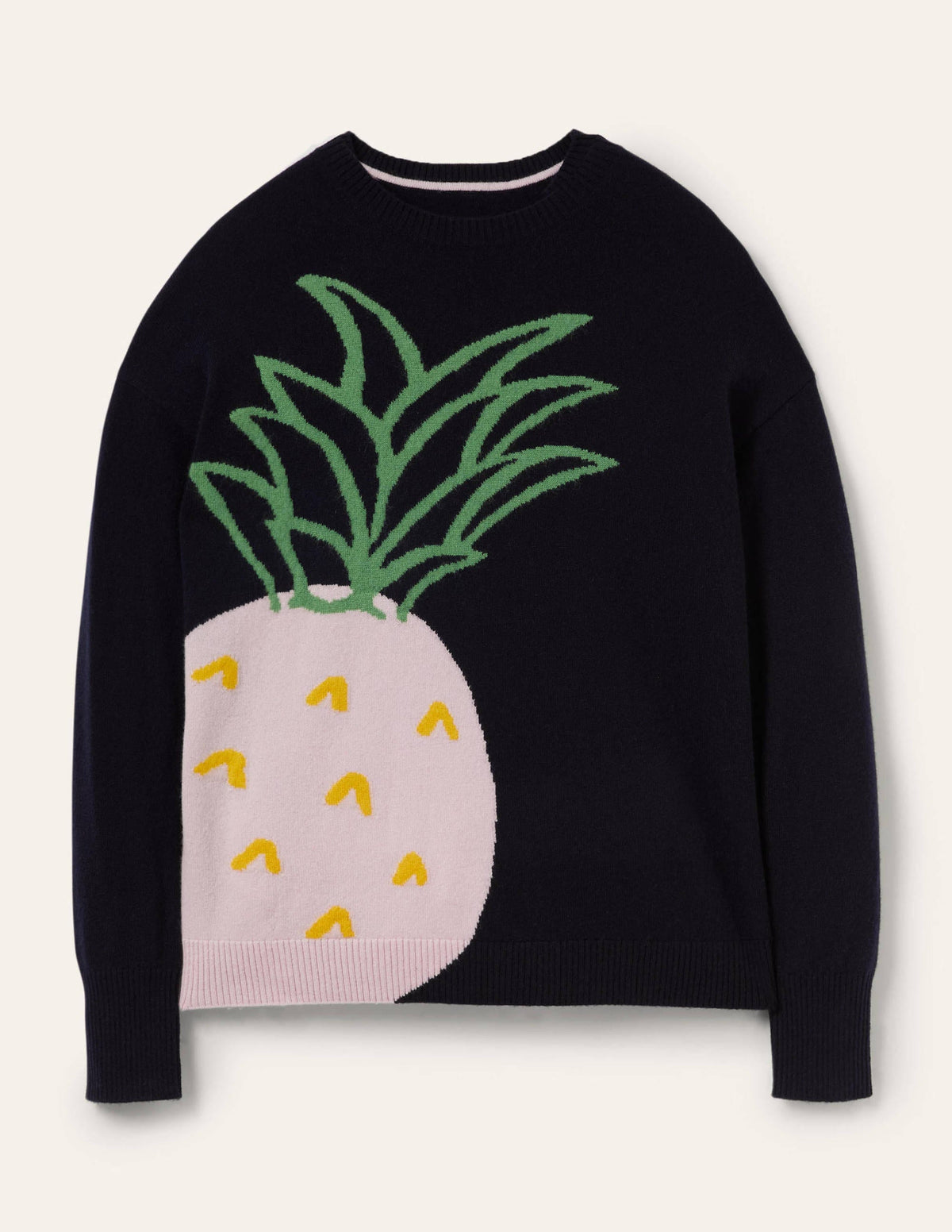Margot Cashmere Sweater-Navy, Pineapple - Image 6