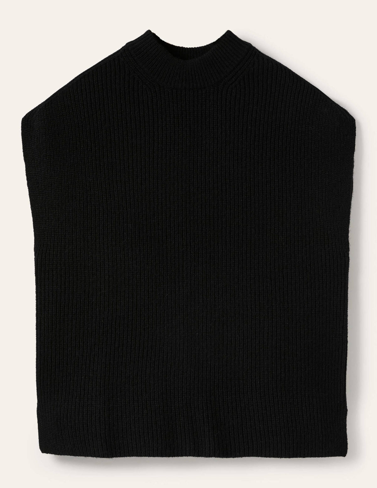 Relaxed Rib Sleeveless Sweater-Black-5