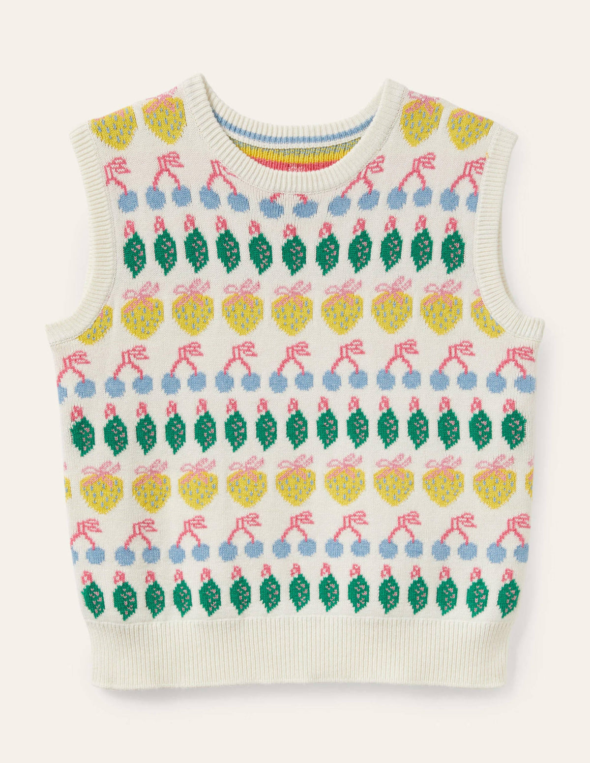 Fiona Sweater Vest-Ivory, Fruit-6