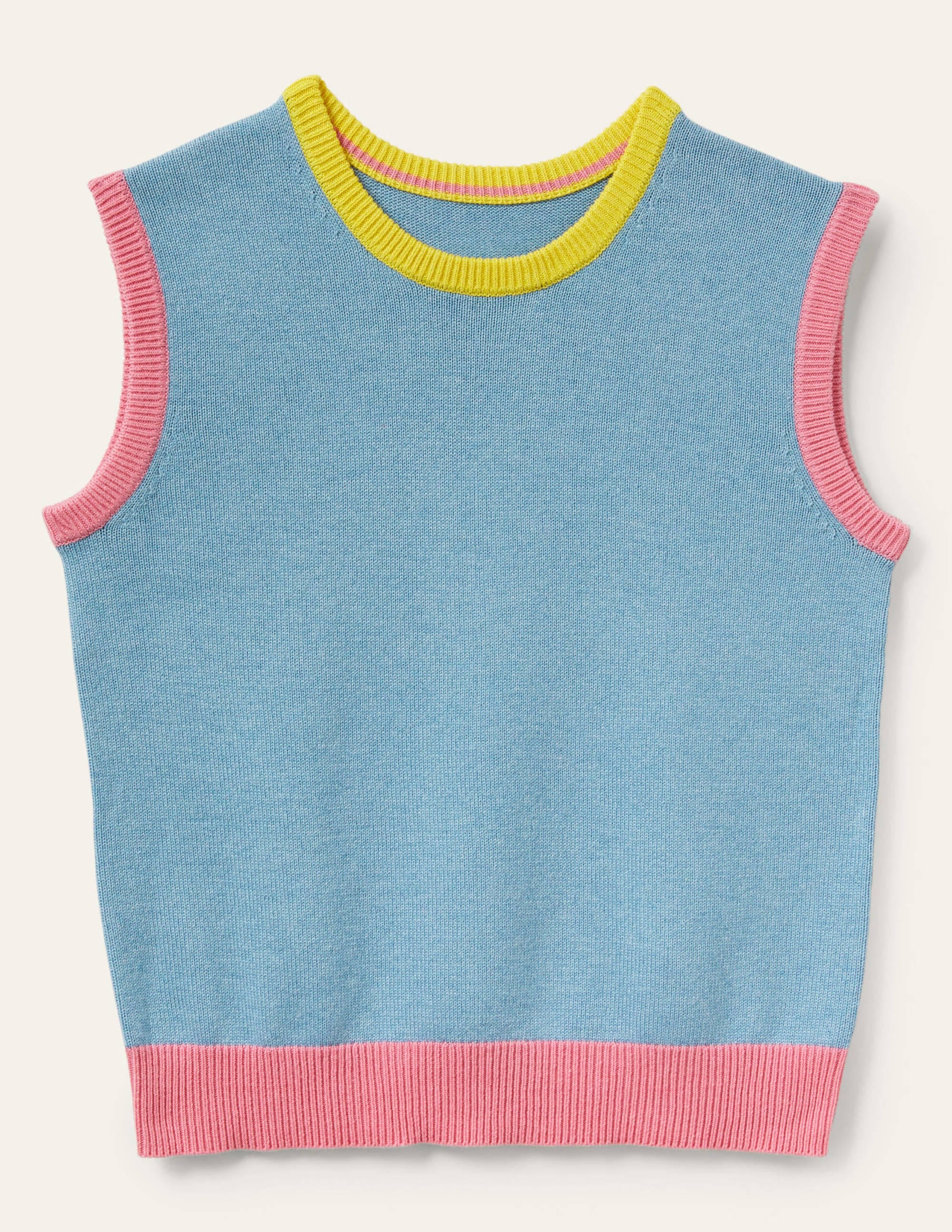 Fiona Sweater Vest-Dusty Blue Colourblock - Image 6