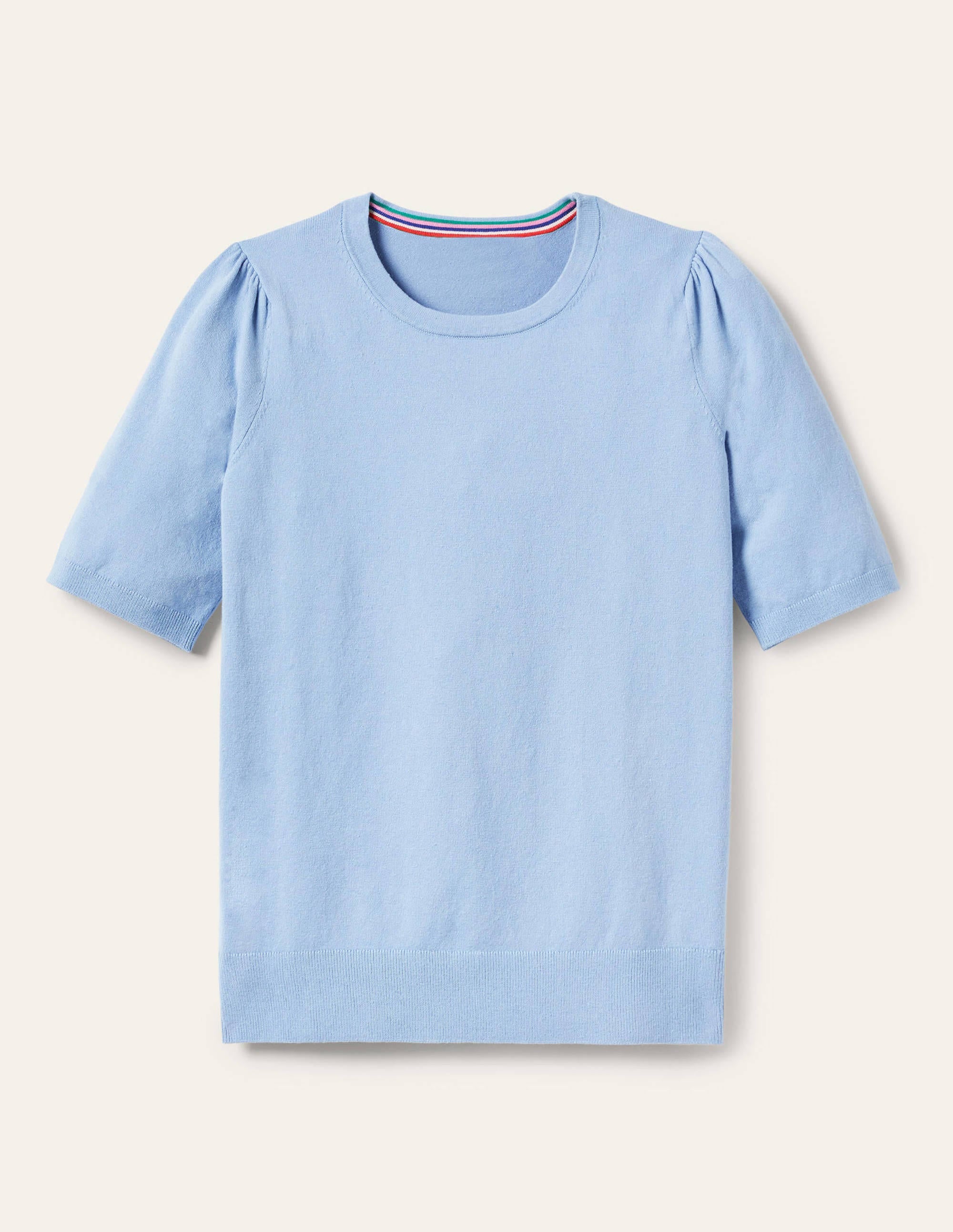 Cotton Crew Knitted Top-Dusty Blue - Image 6