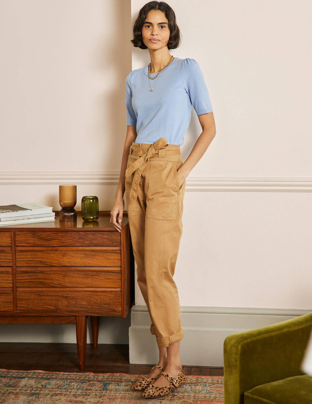 Cotton Crew Knitted Top-Dusty Blue - Image 4