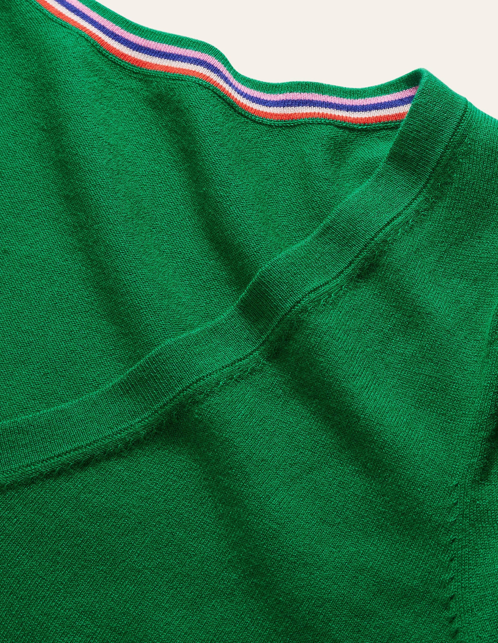 Cotton V-Neck Sweater-Highland Green - Image 6
