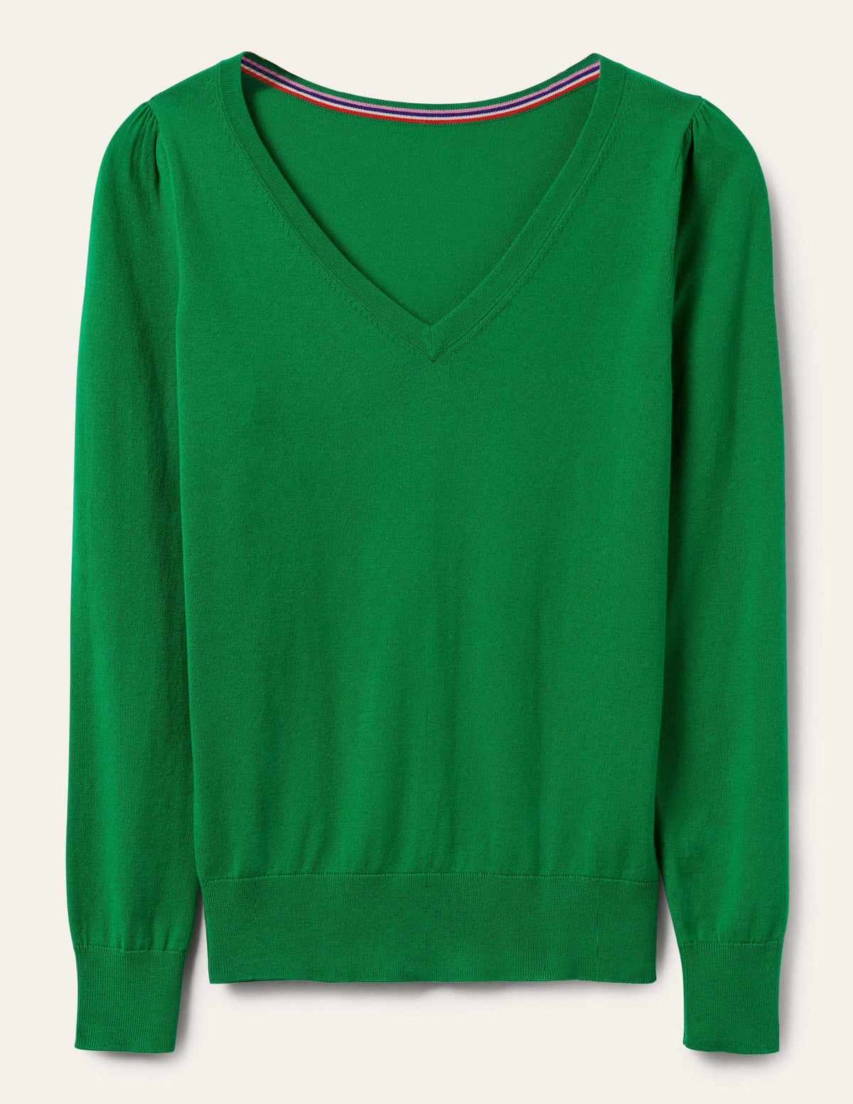 Cotton V-Neck Sweater-Highland Green - Image 7