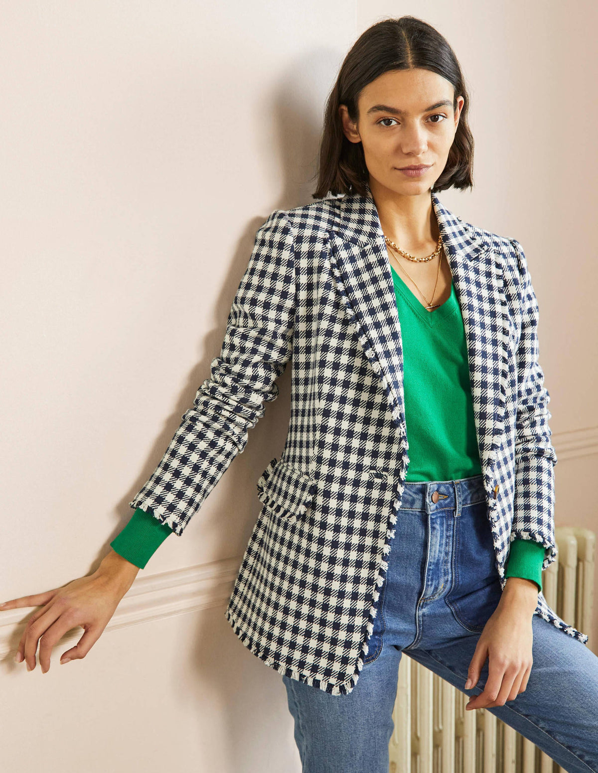 Cotton V-Neck Sweater-Highland Green - Image 5