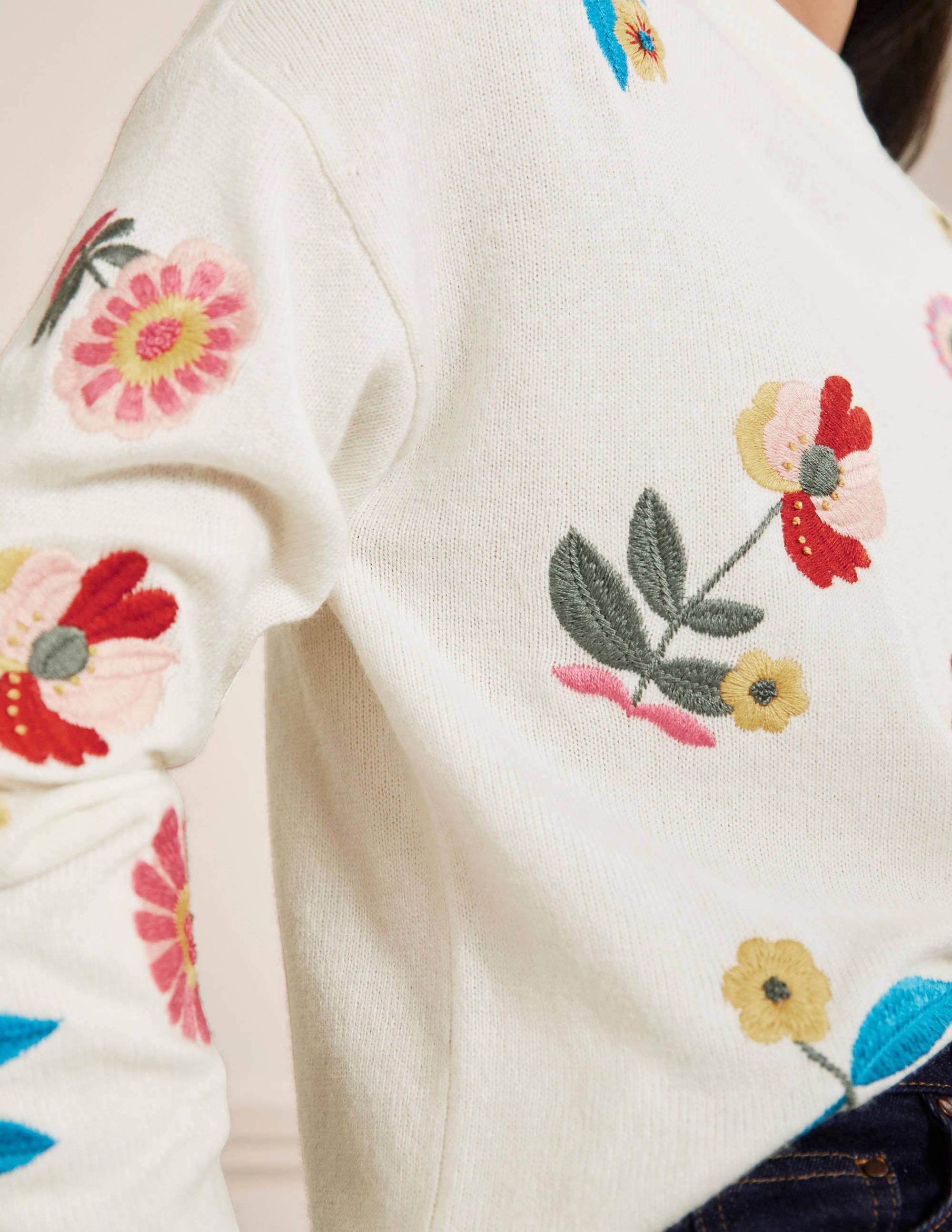 Relaxed Embroidered Sweater-Ivory - Image 2