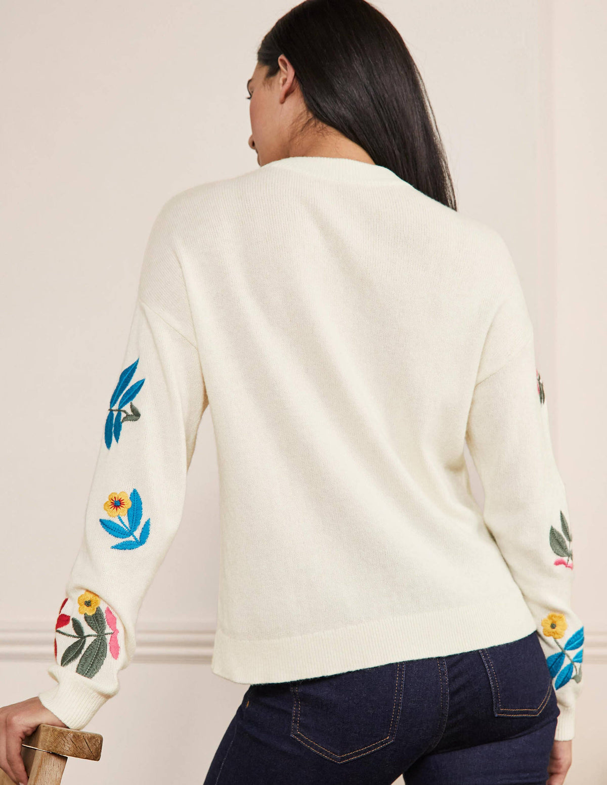 Relaxed Embroidered Sweater-Ivory-3