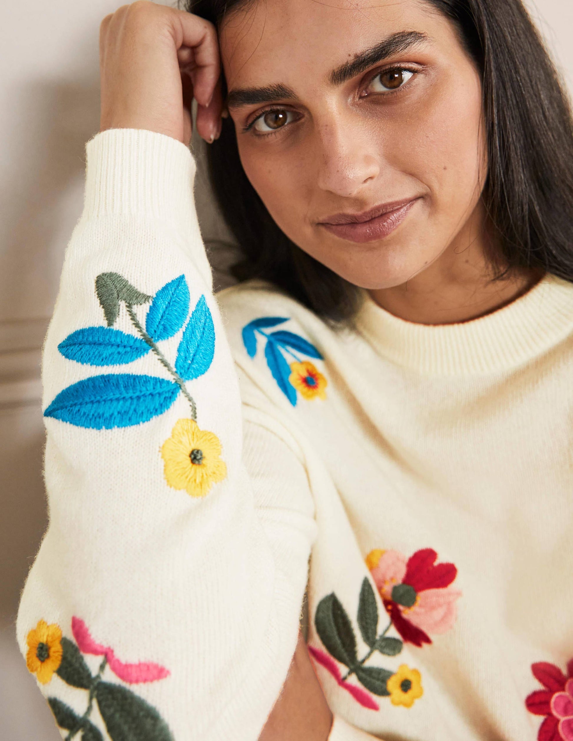 Relaxed Embroidered Sweater-Ivory-4