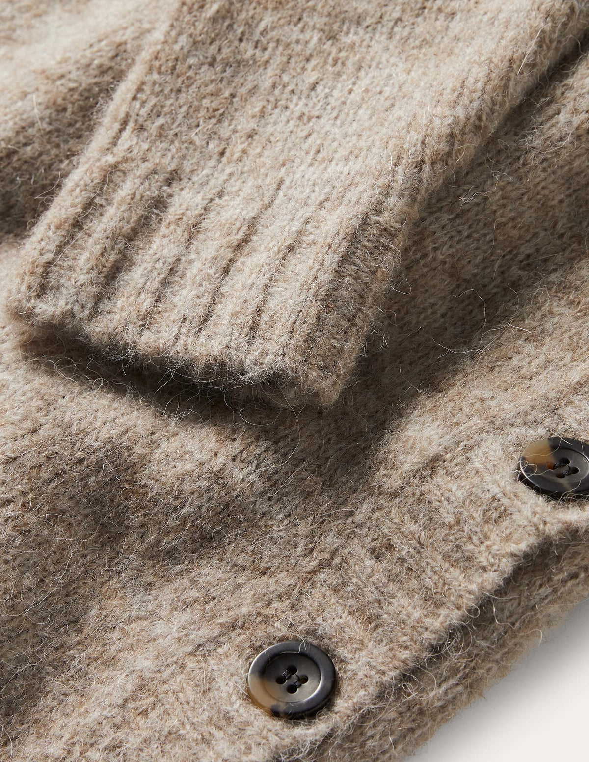 Fluffy Side Button Sweater-Mink Melange - Image 6
