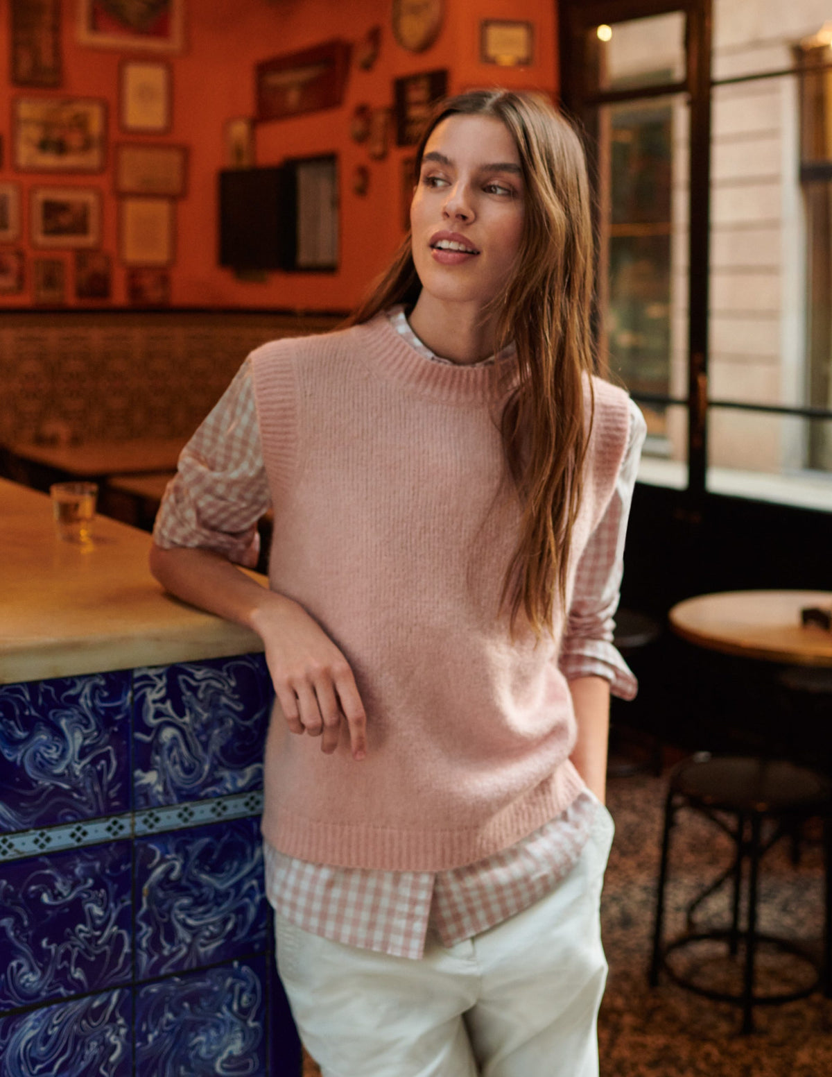 Fluffy Sweater Vest-Milkshake - Image 4