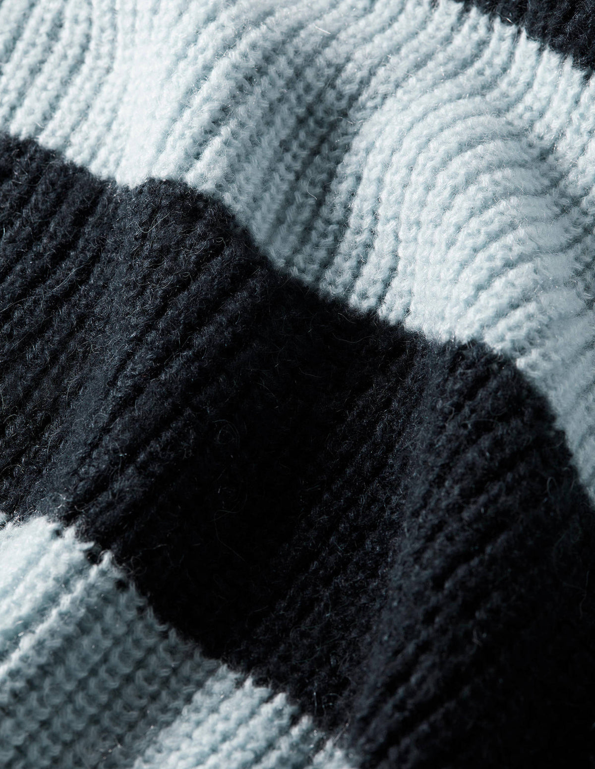 Blouson Cuff Fluffy Sweater-Blue Multistripe - Image 6