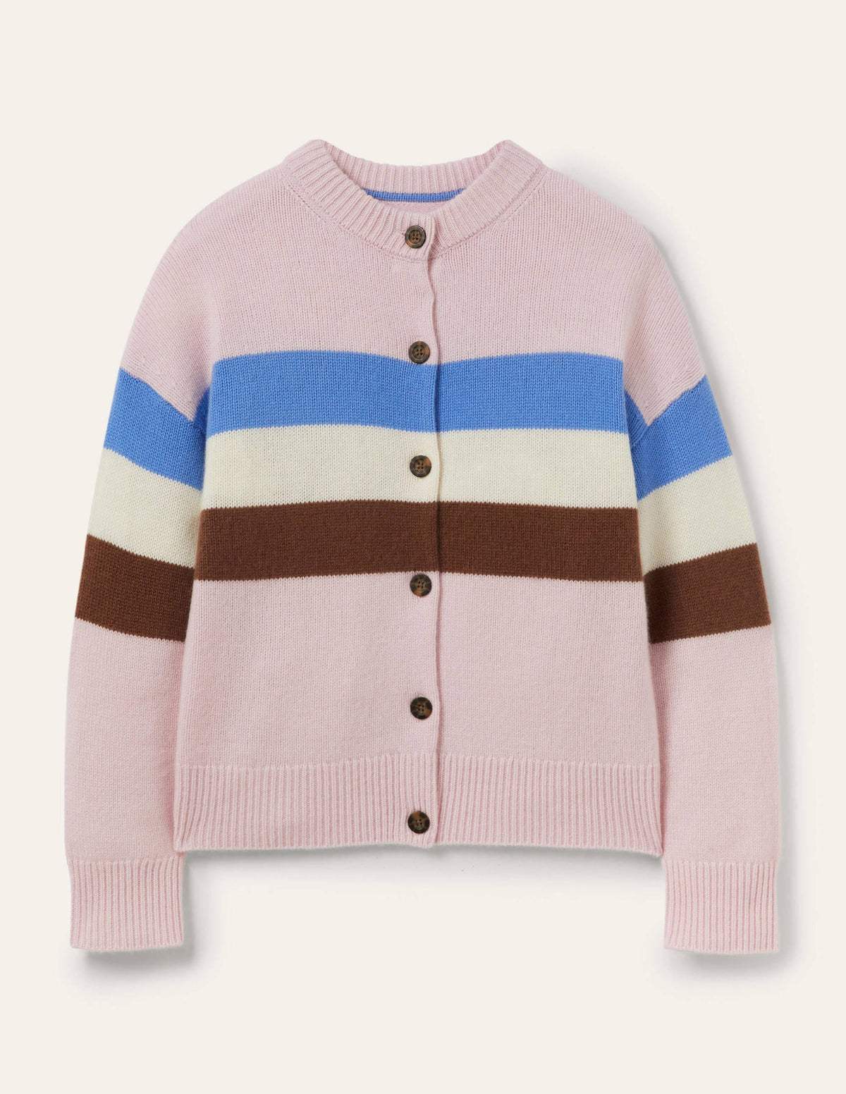 Chunky Cashmere Cardigan-Milkshake, Hyacinth Stripe-5