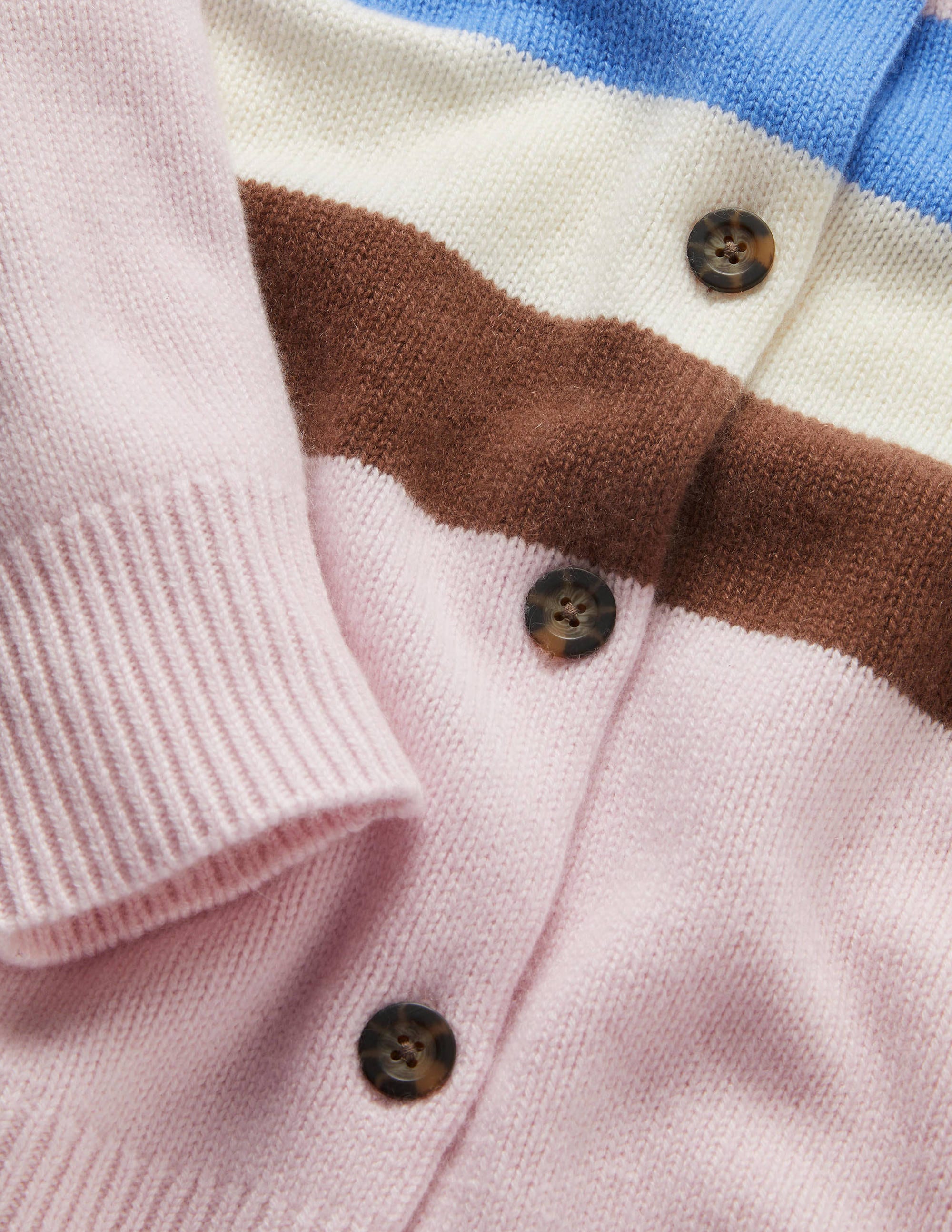 Chunky Cashmere Cardigan-Milkshake, Hyacinth Stripe - Image 6