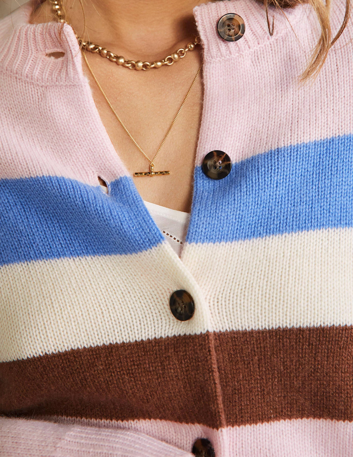 Chunky Cashmere Cardigan-Milkshake, Hyacinth Stripe-2