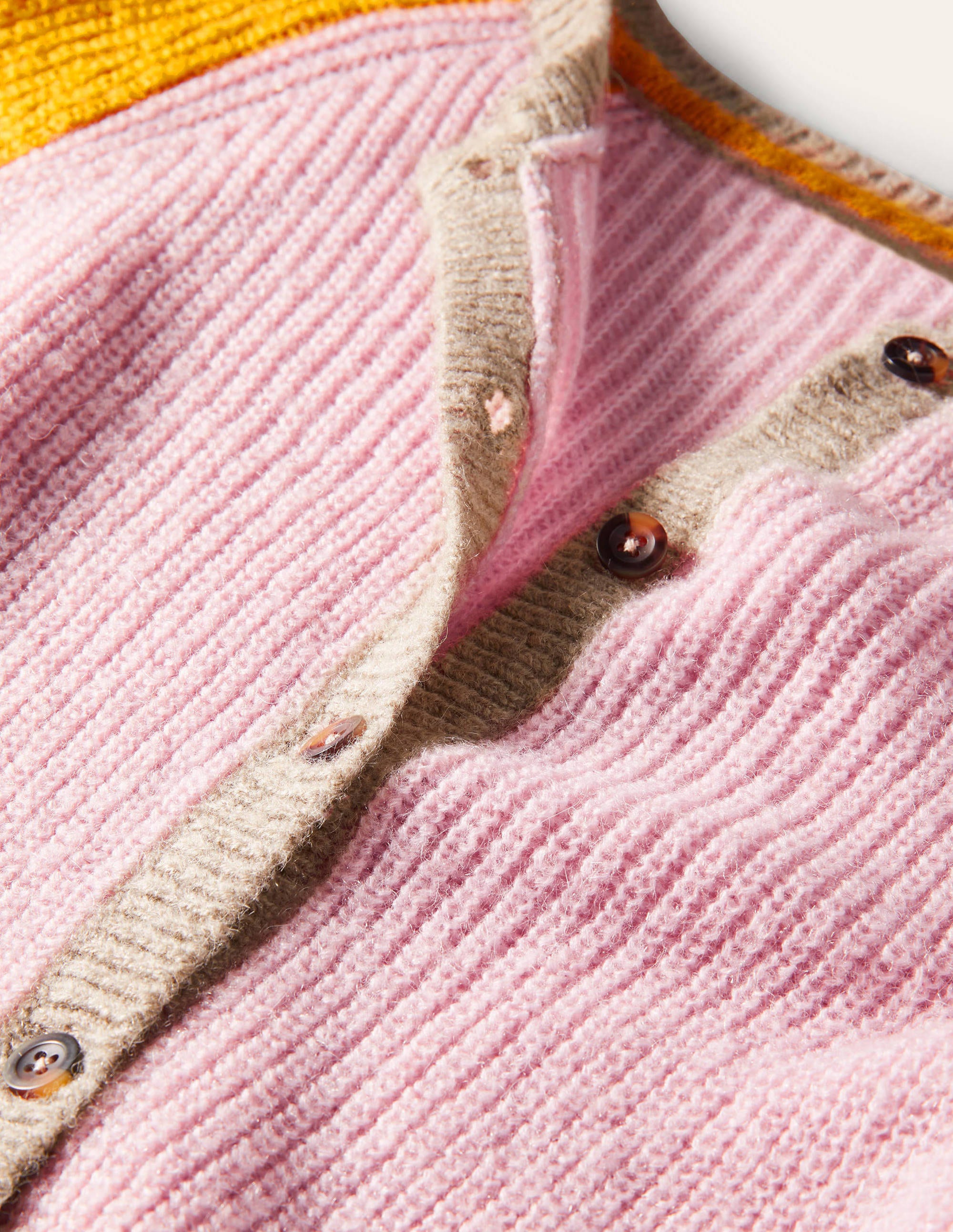 Fluffy Colourblock Cardigan-Milkshake, Olive Oil - Image 3