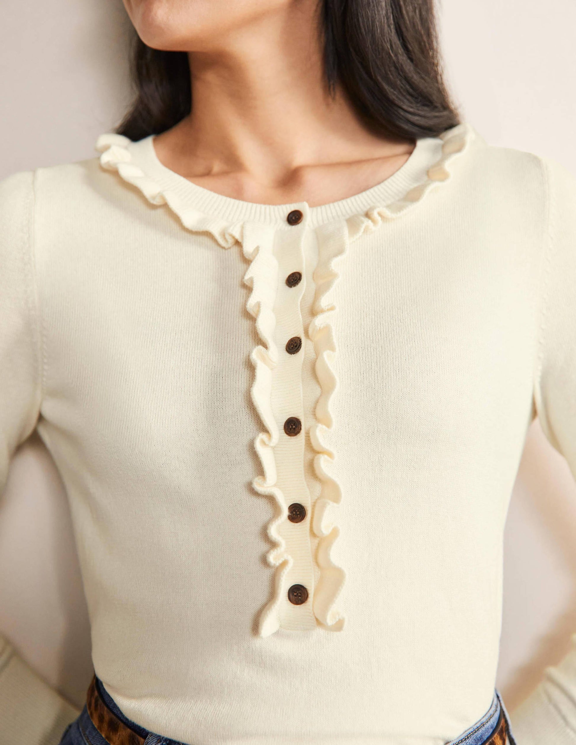 Lara Frill Henley Sweater-Ivory-2