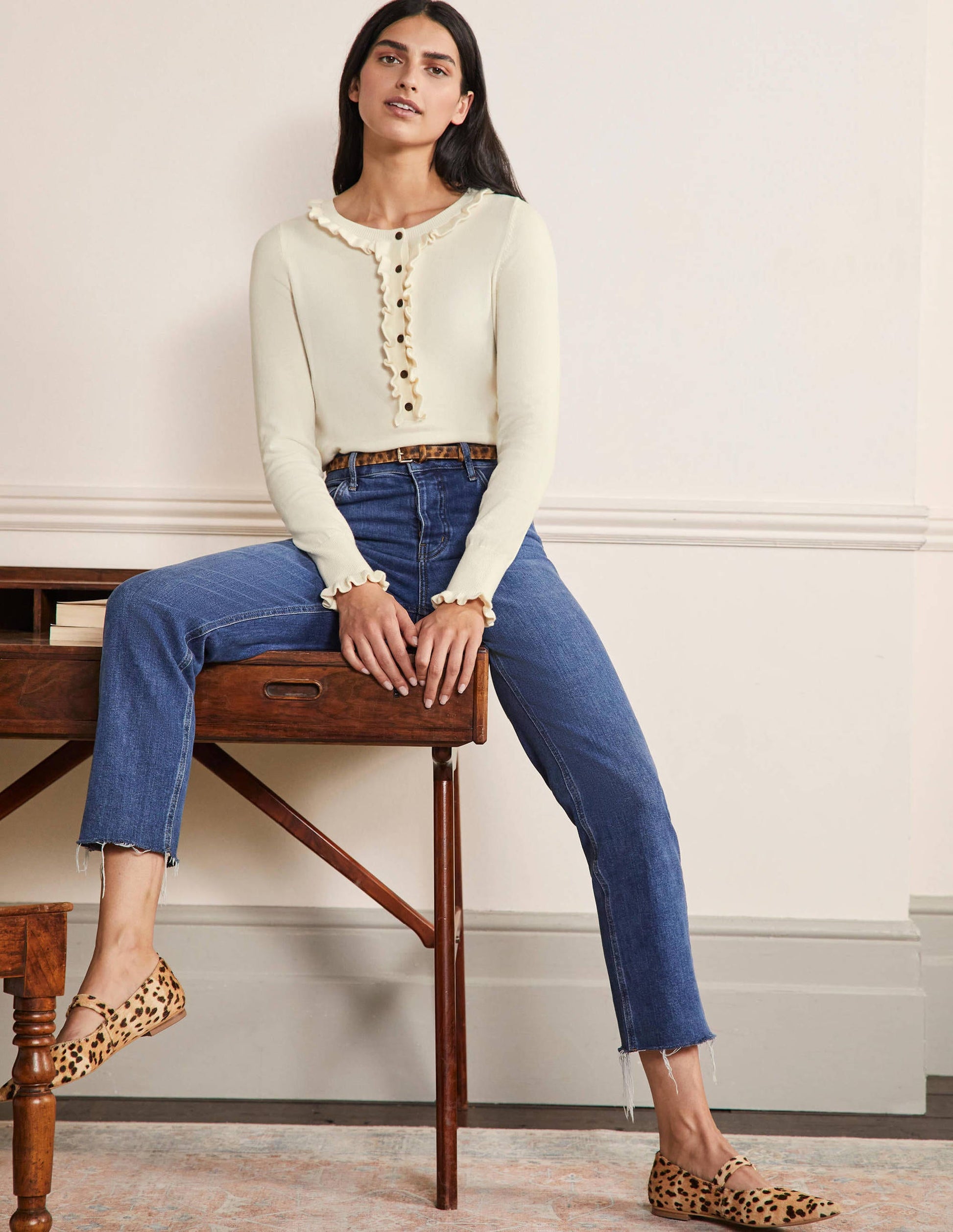 Lara Frill Henley Sweater-Ivory-4