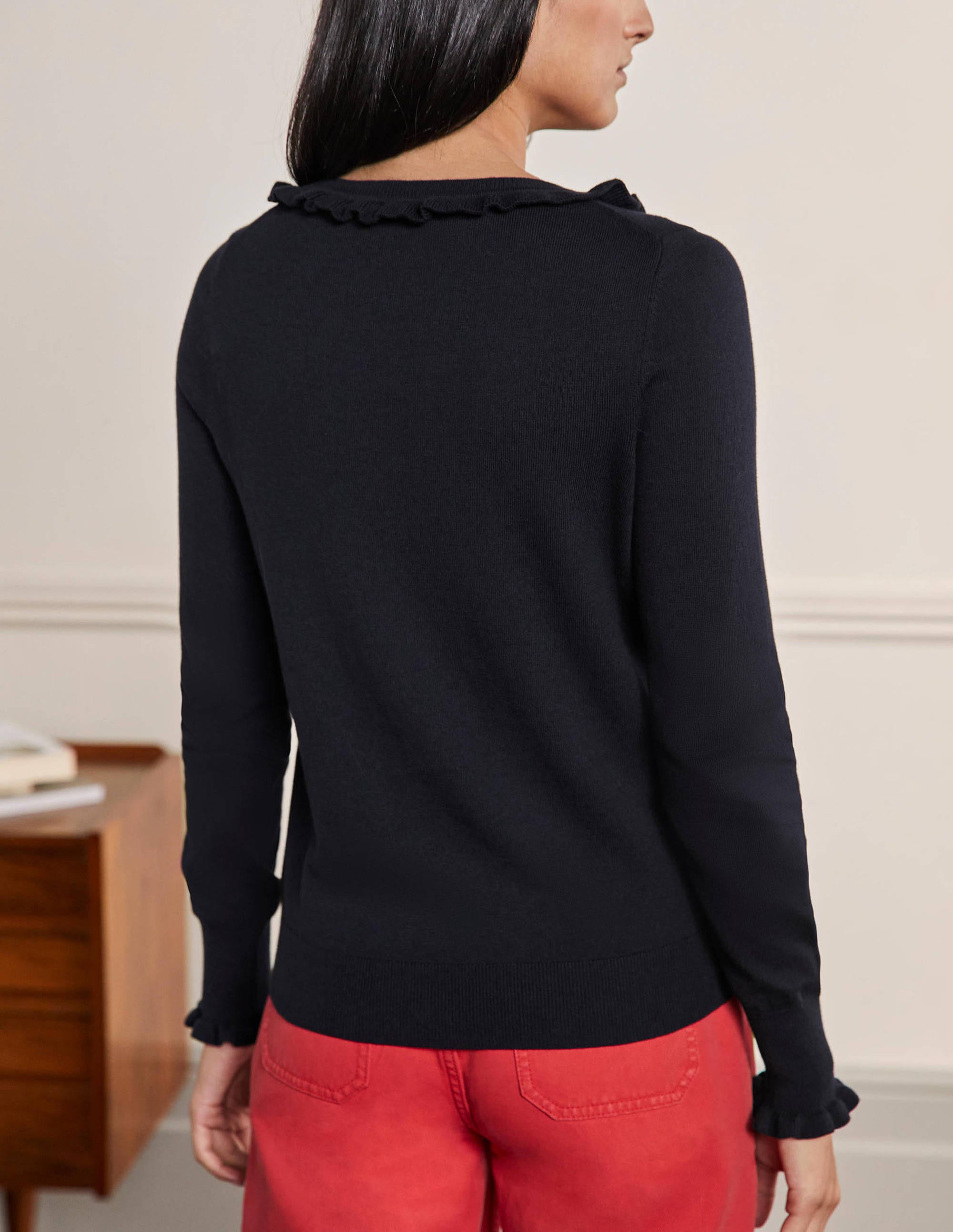 Lara Frill Henley Sweater-Navy - Image 3