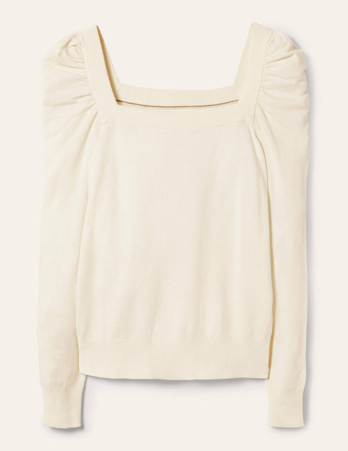 Square Neck Sweater-Ivory - Image 5