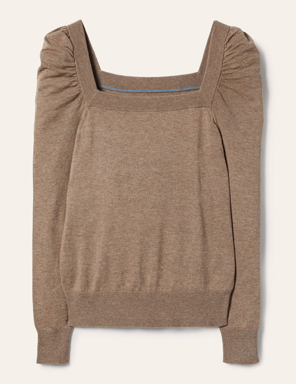 Square Neck Sweater-Dark Mink Melange - Image 5