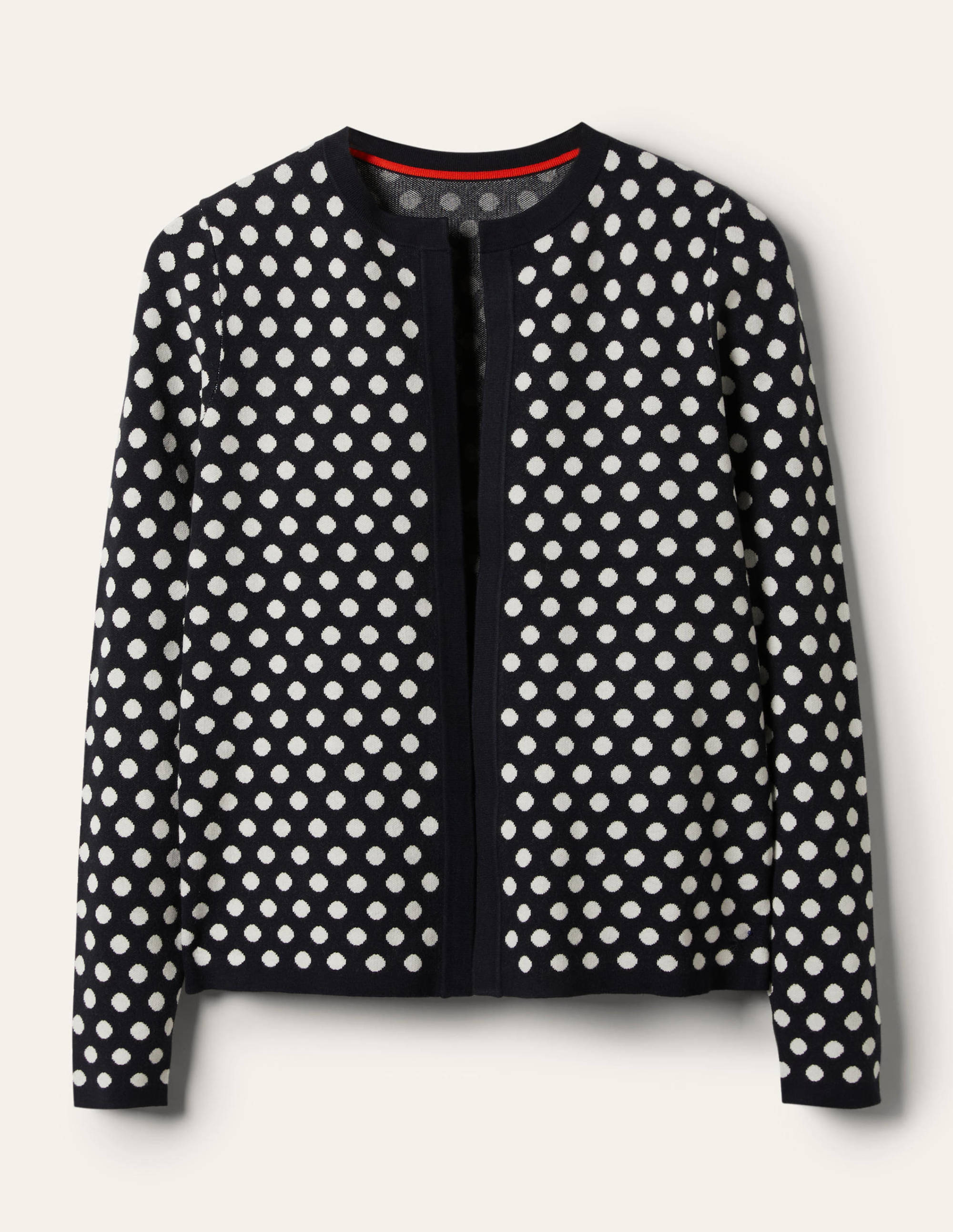 Cleo Jacquard Knitted Cardigan-Navy - Image 5