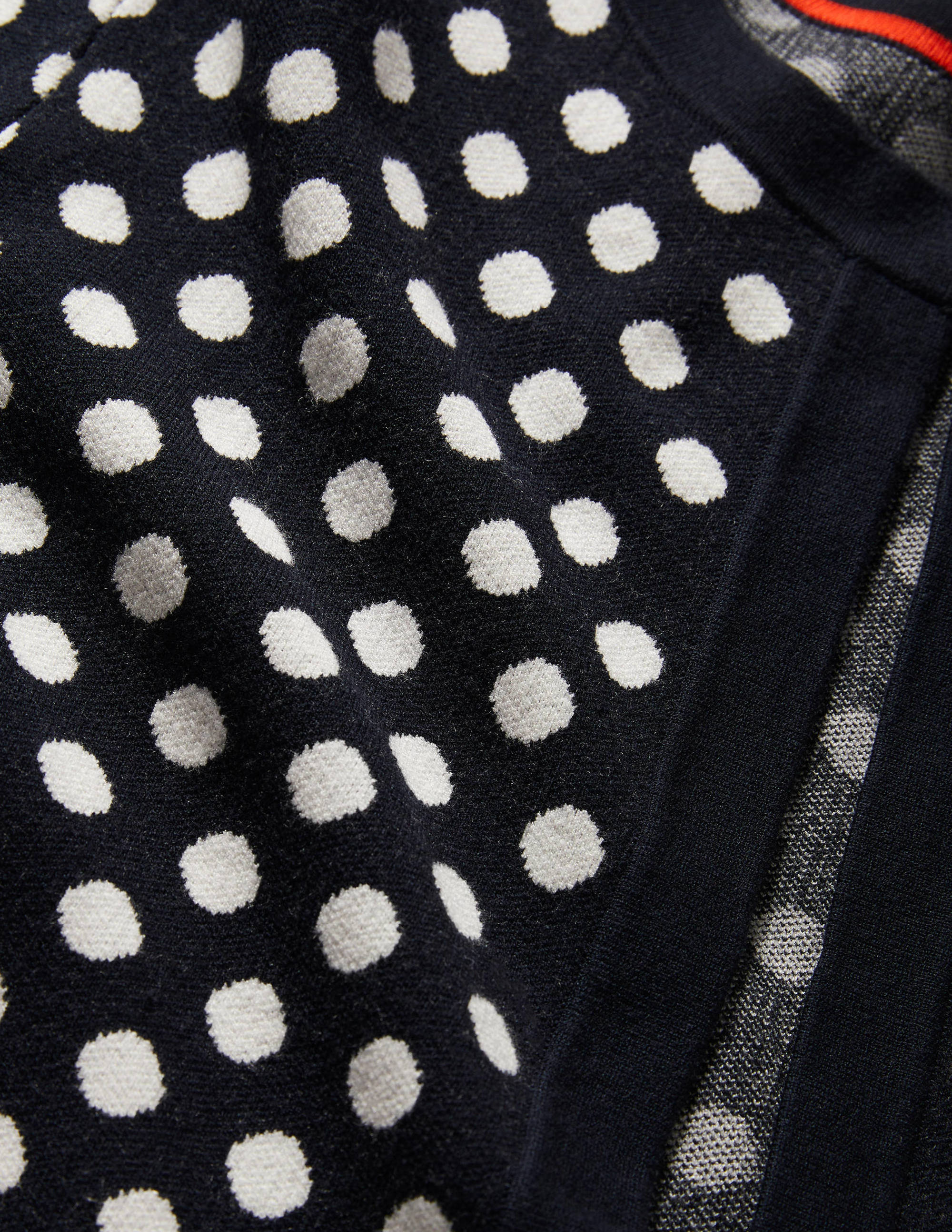 Cleo Jacquard Knitted Cardigan-Navy - Image 6