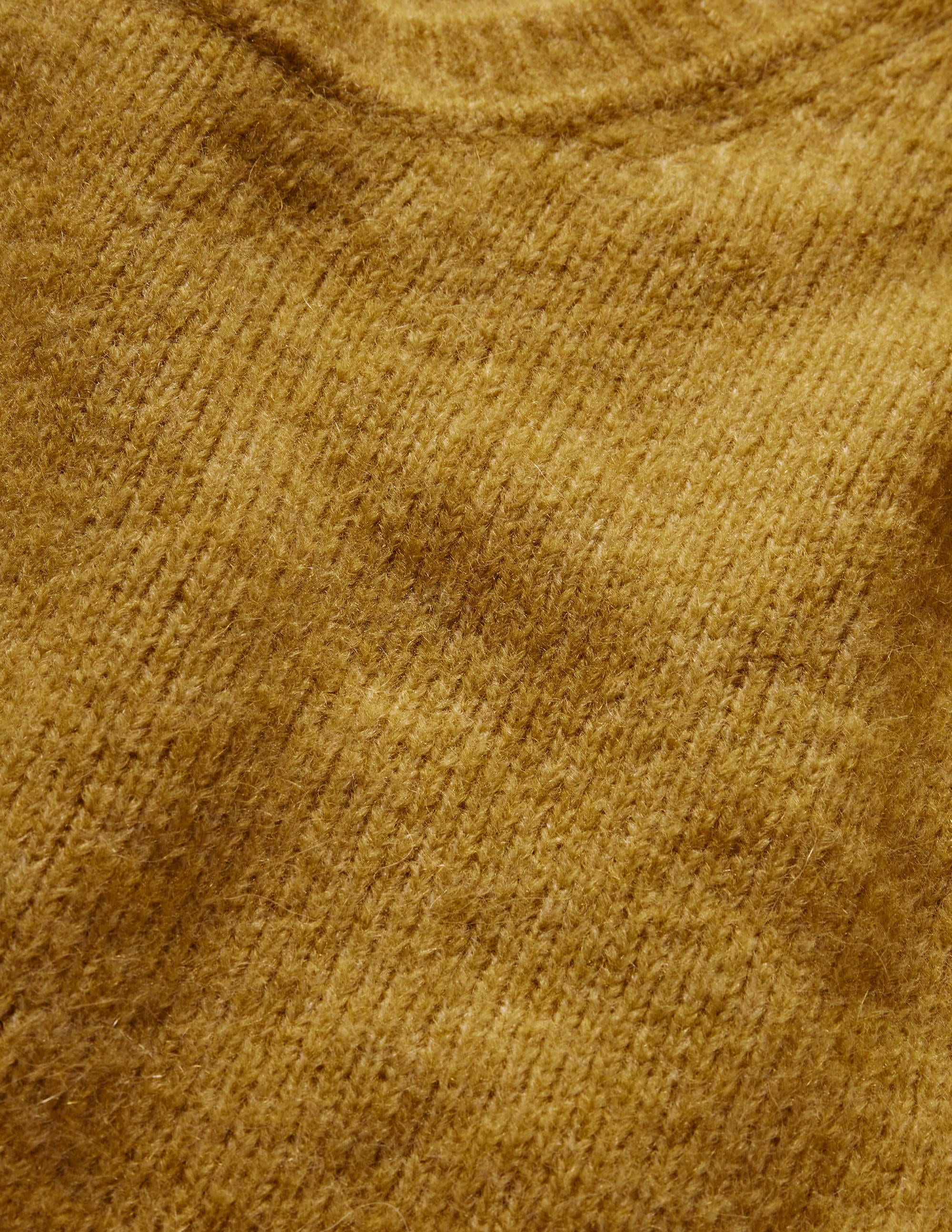 Scoop Neck Fluffy Sweater-Olive Oil - Image 6