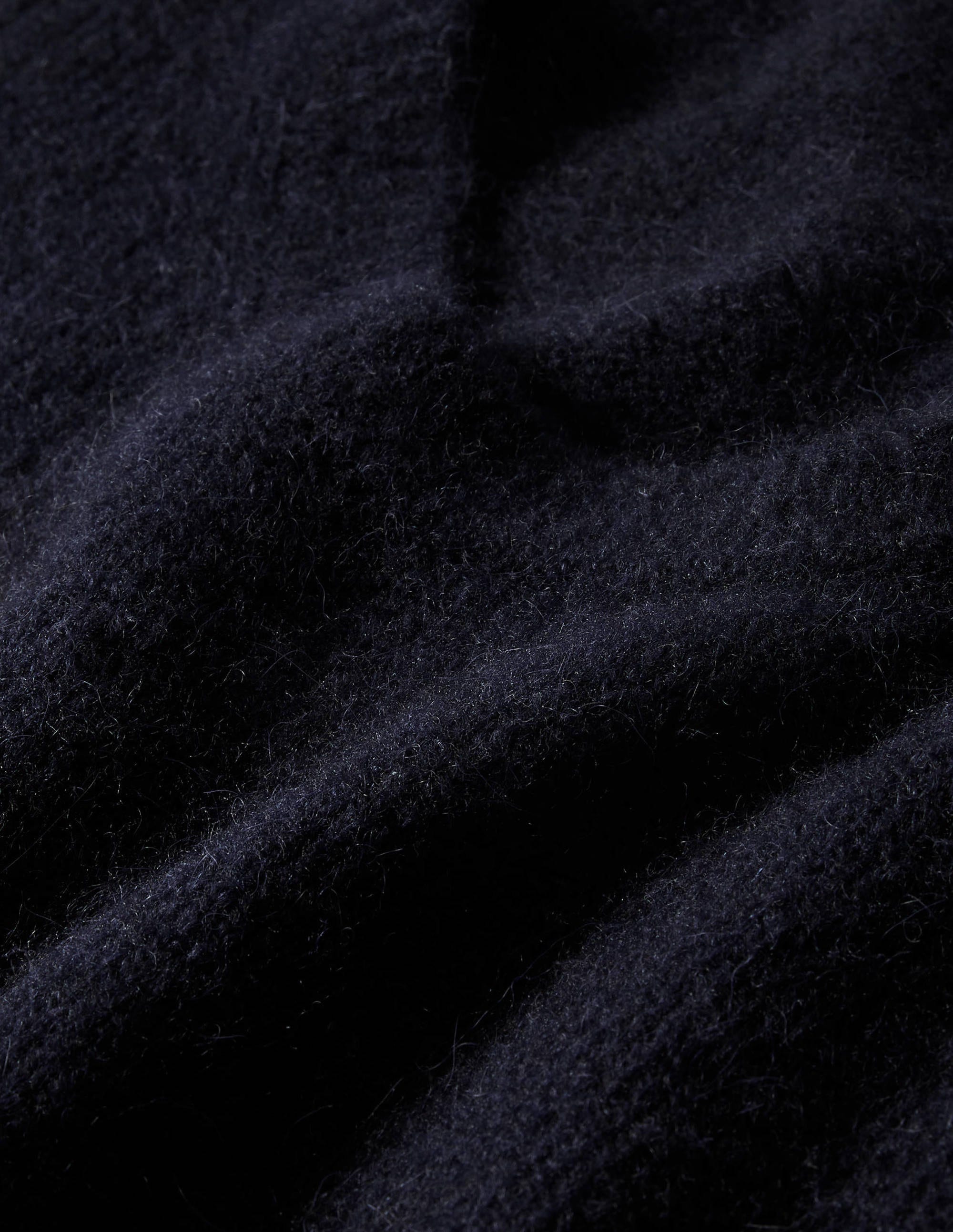 Scoop Neck Fluffy Sweater-Navy - Image 6
