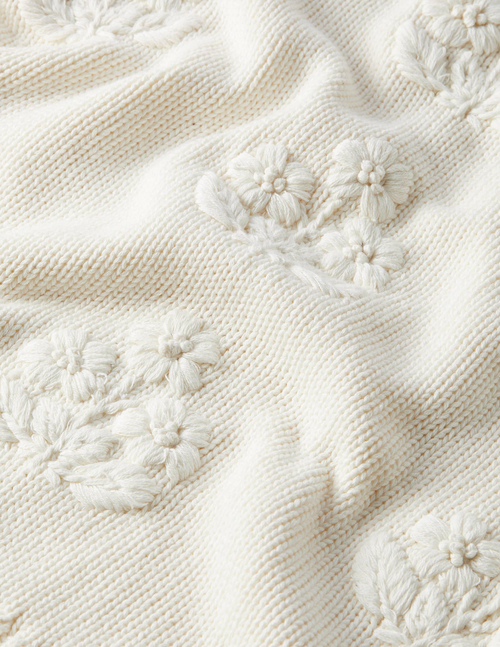 Embroidered Blouson Sweater-Ivory, Embroidery - Image 5