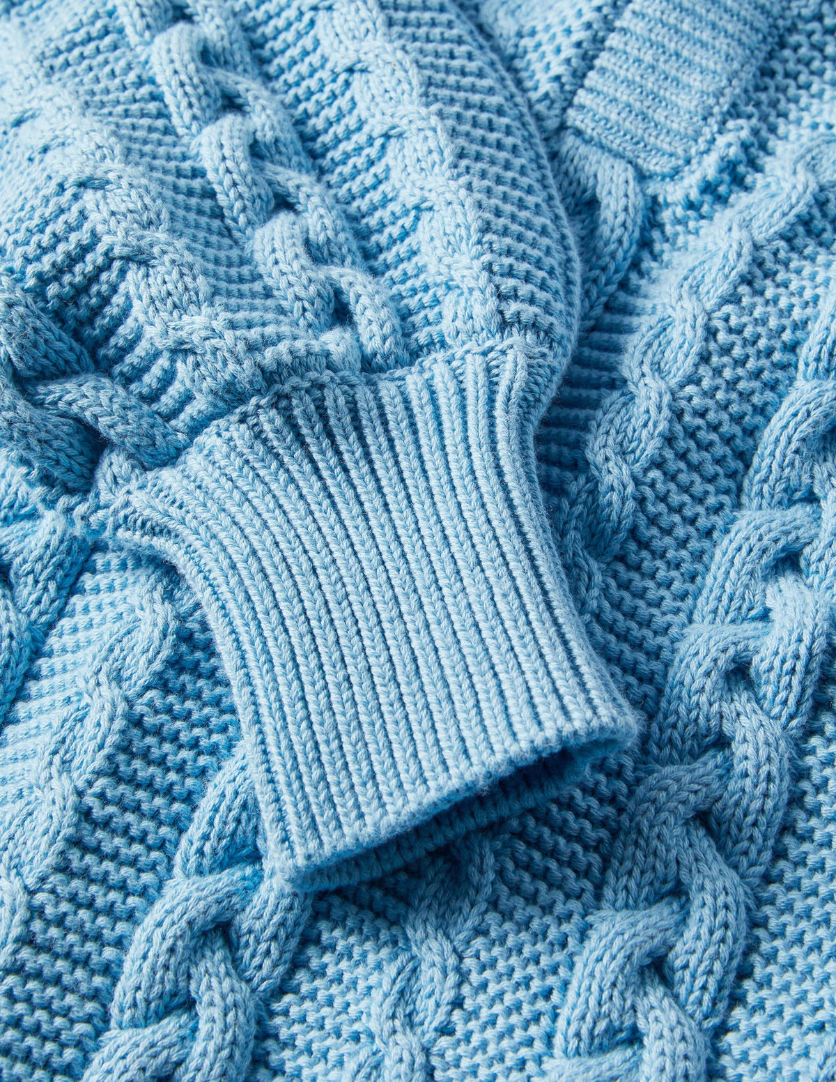 Cable Knit Henley Sweater-Grape Hyacinth-5