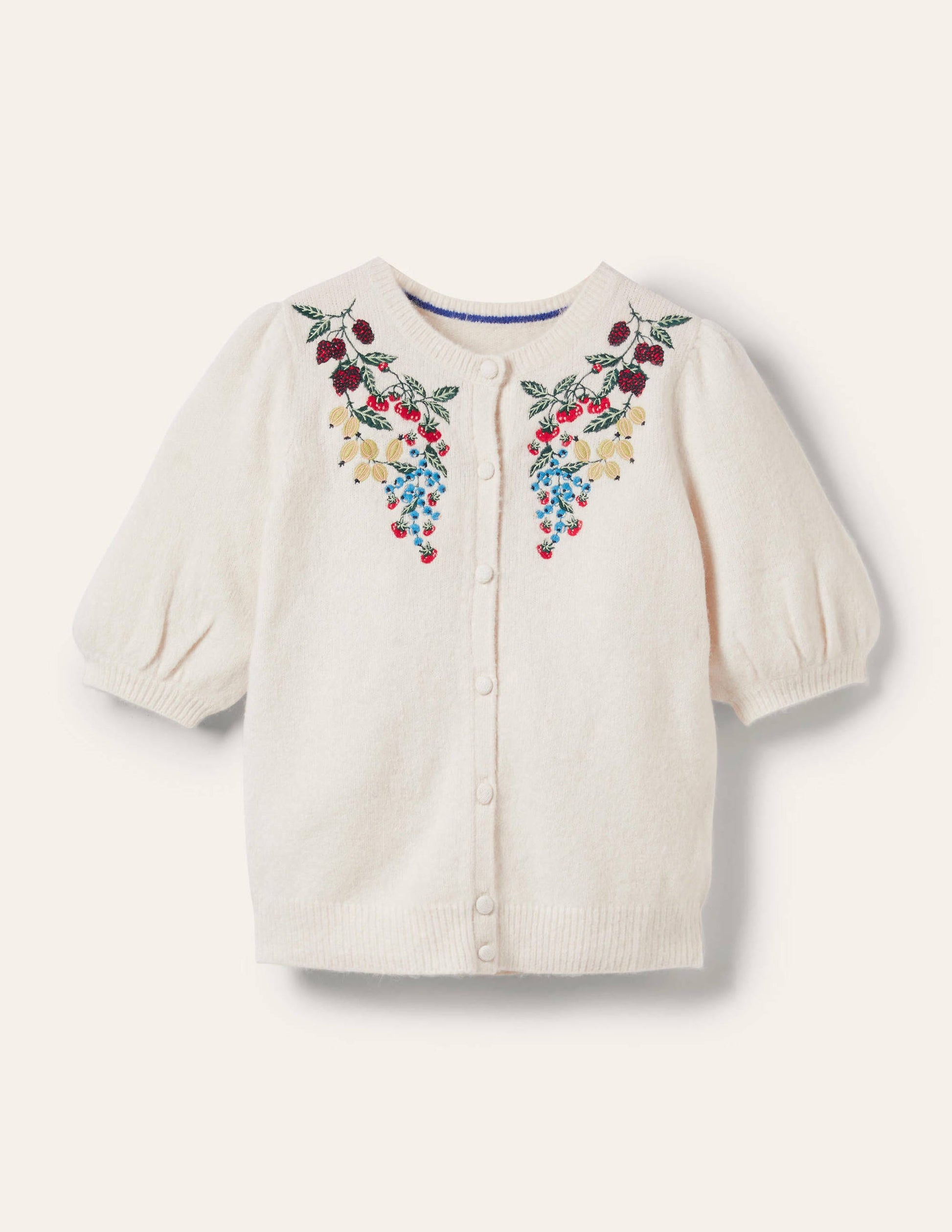 Embroidered Fluffy Cardigan-Ivory, Embroidery-6
