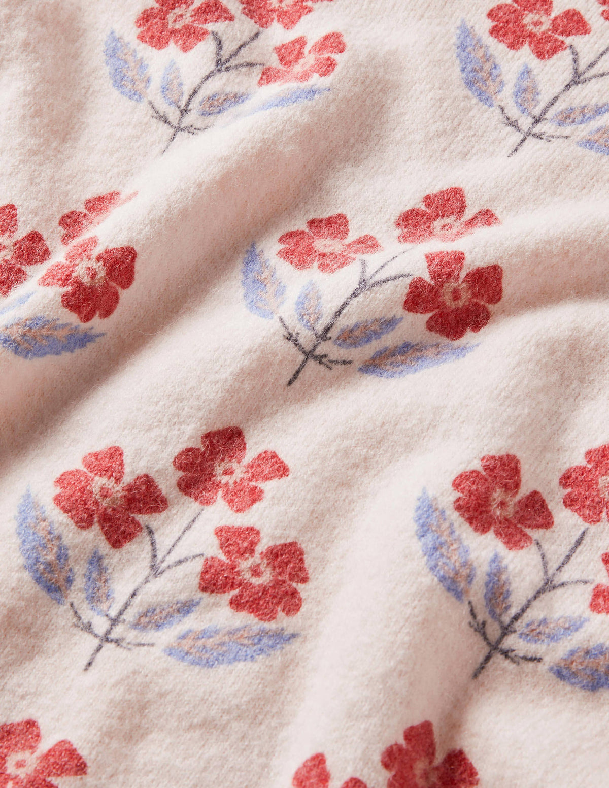 Printed Fluffy Sweater-Ivory, Blossoming Bud-5