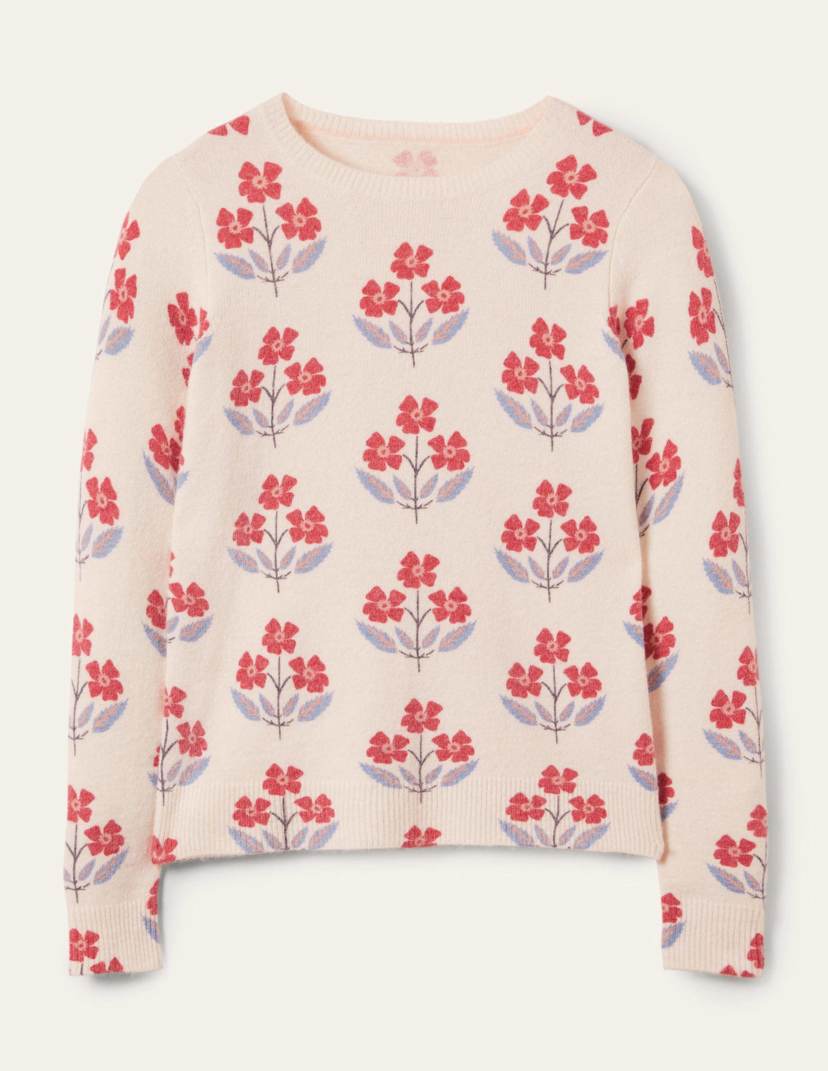Printed Fluffy Sweater-Ivory, Blossoming Bud-6