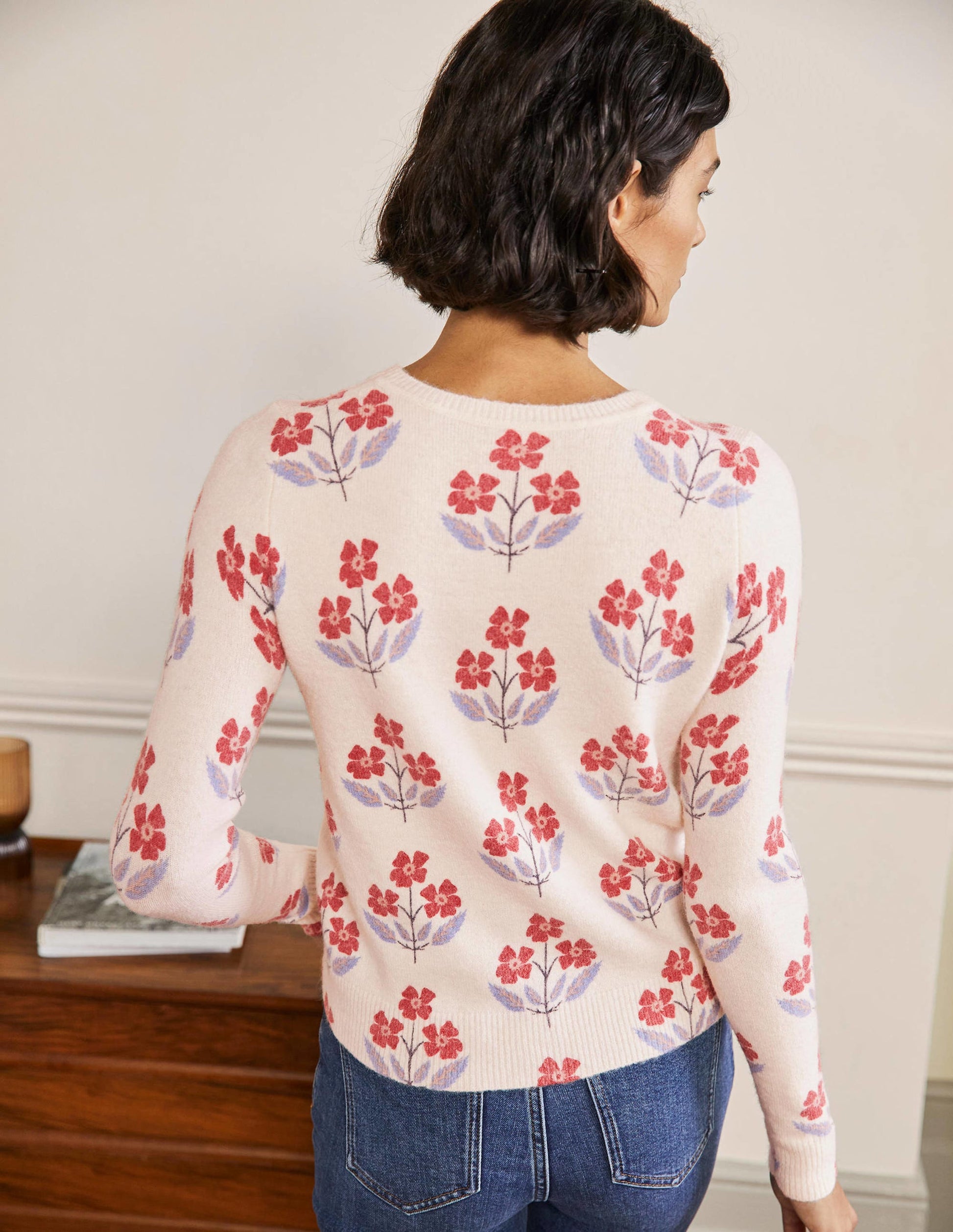 Printed Fluffy Sweater-Ivory, Blossoming Bud-3