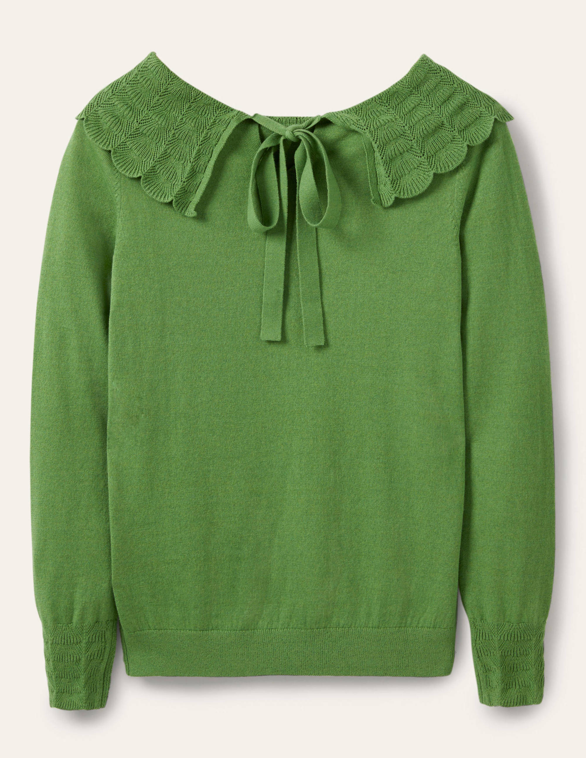 Tie Back Collar Sweater-English Ivy - Image 5