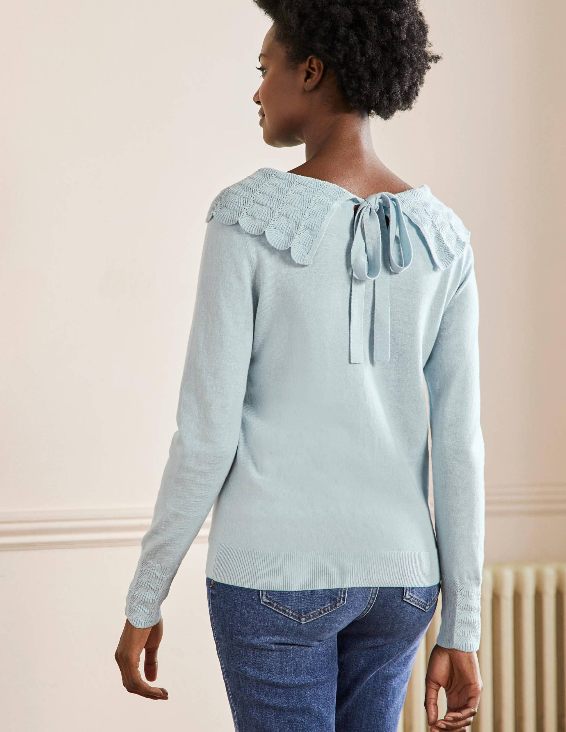 Tie Back Collar Sweater-Dawn Sky-3