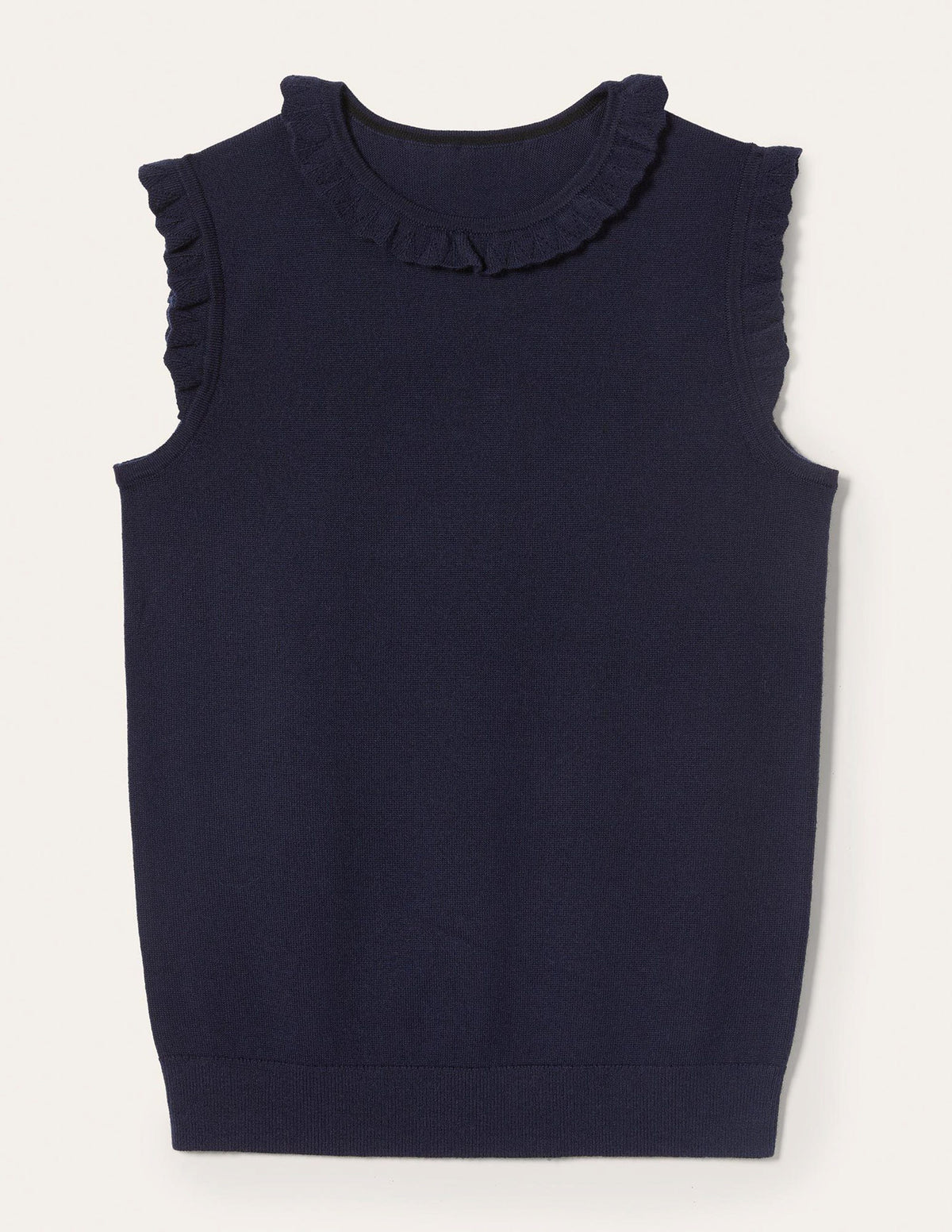 Merino Knitted Sweater Vest-Navy - Image 12
