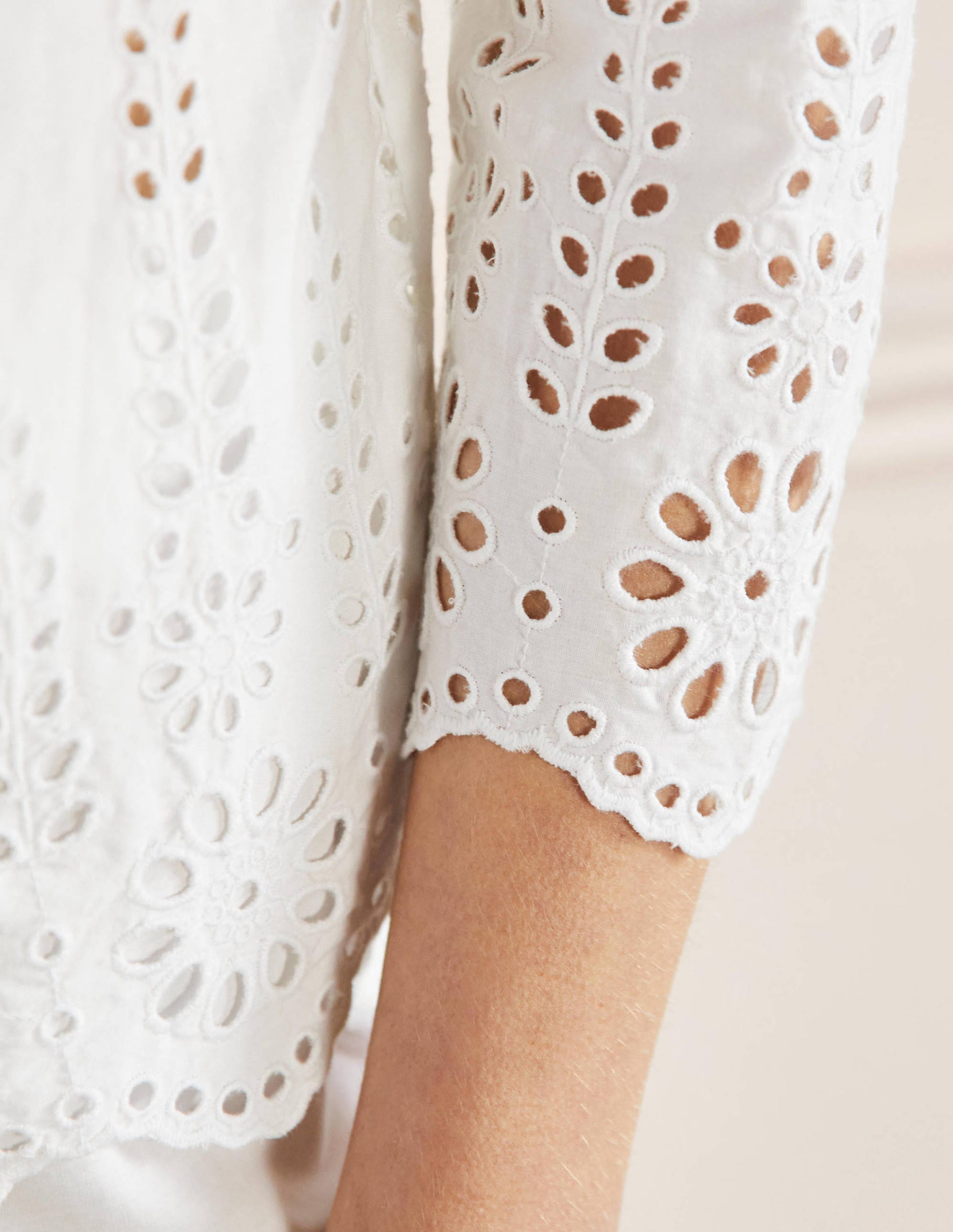 Broderie Pajama Set-White - Image 2