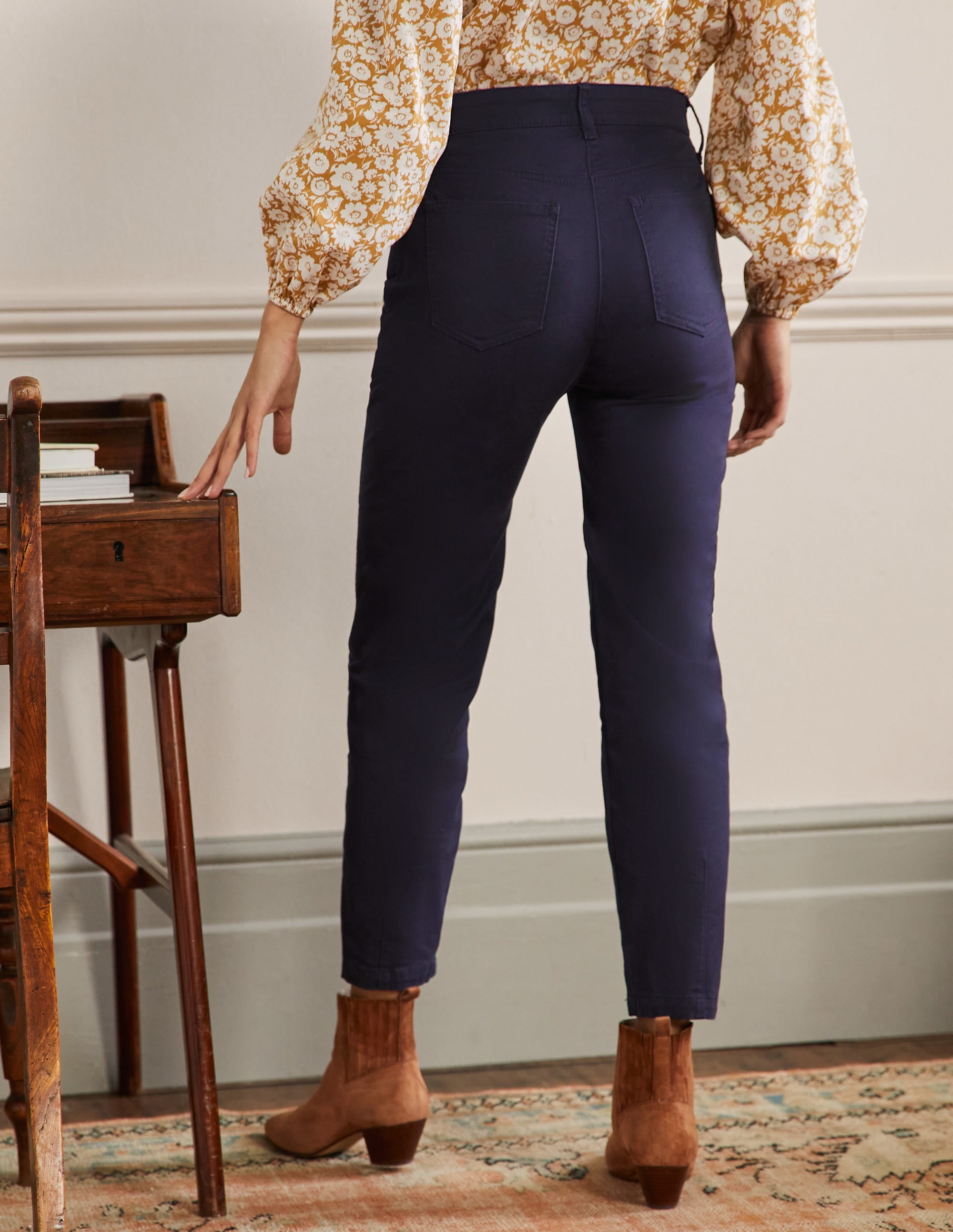 Tapered Chino Pants-Navy - Image 3