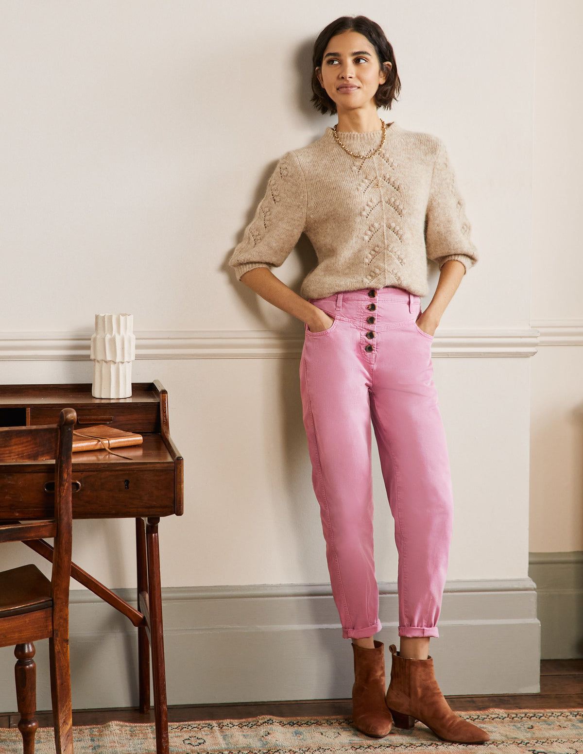 Tapered Chino Pants-Cherry Smoothie - Image 1