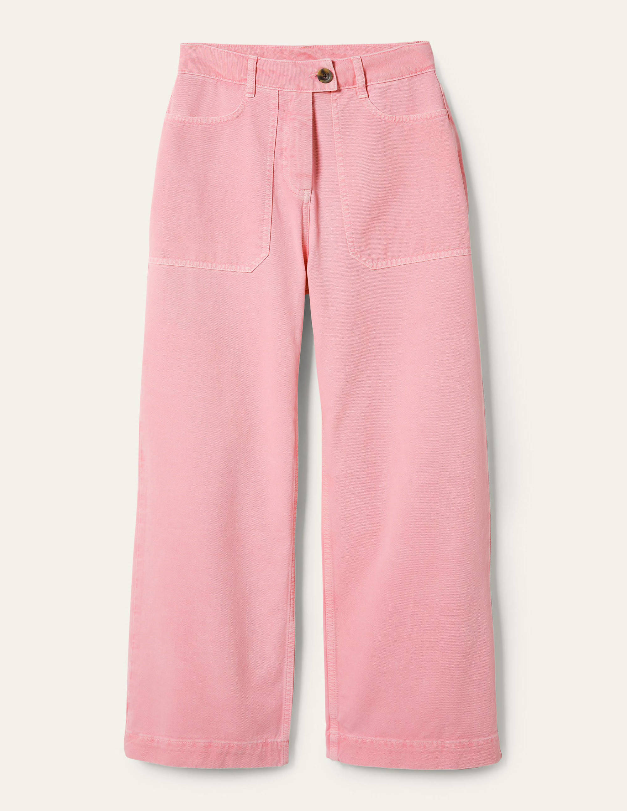 Wide Leg Cotton Twill Pants-Cameo Pink - Image 5