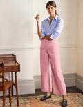 Wide Leg Cotton Twill Pants-Cameo Pink
