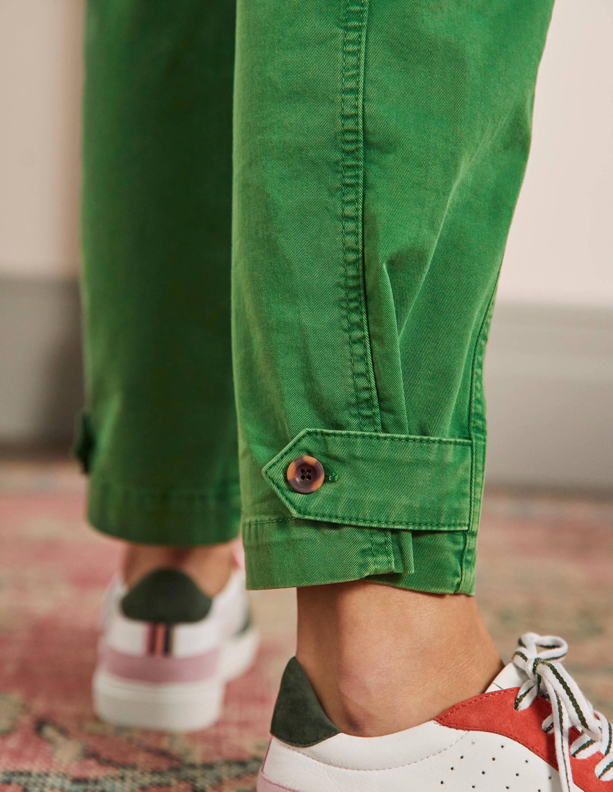 Cuff Strap Tie Pants-Sprout Green - Image 2