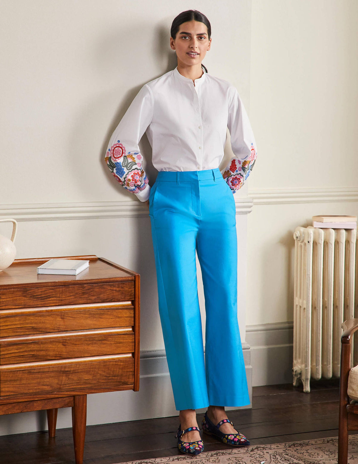 High Waisted Richmond Pants-Moroccan Blue - Image 1