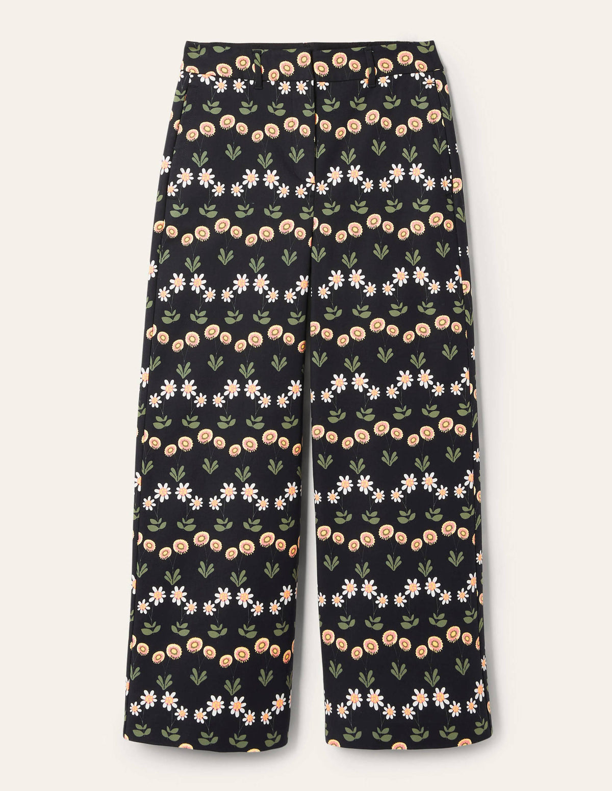 High Waisted Richmond Pants-Black, Delicate Daisy - Image 6