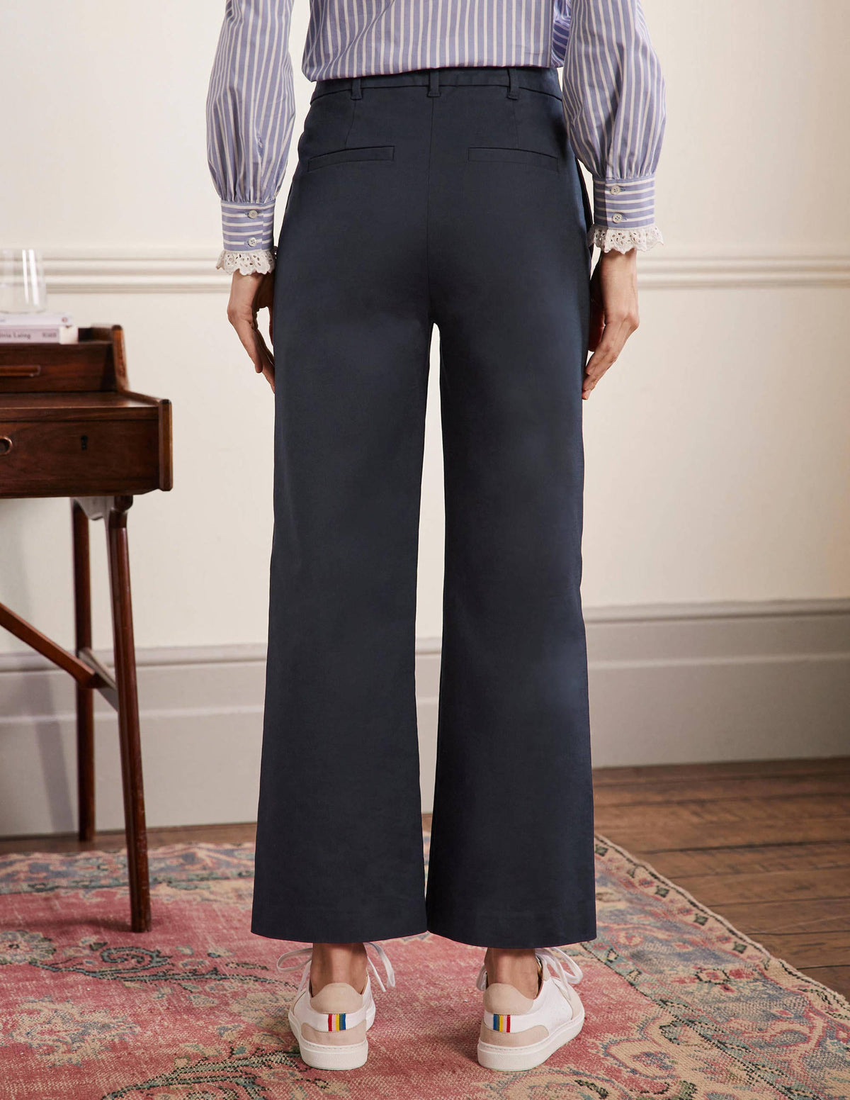 High Waisted Richmond Pants-Navy - Image 3