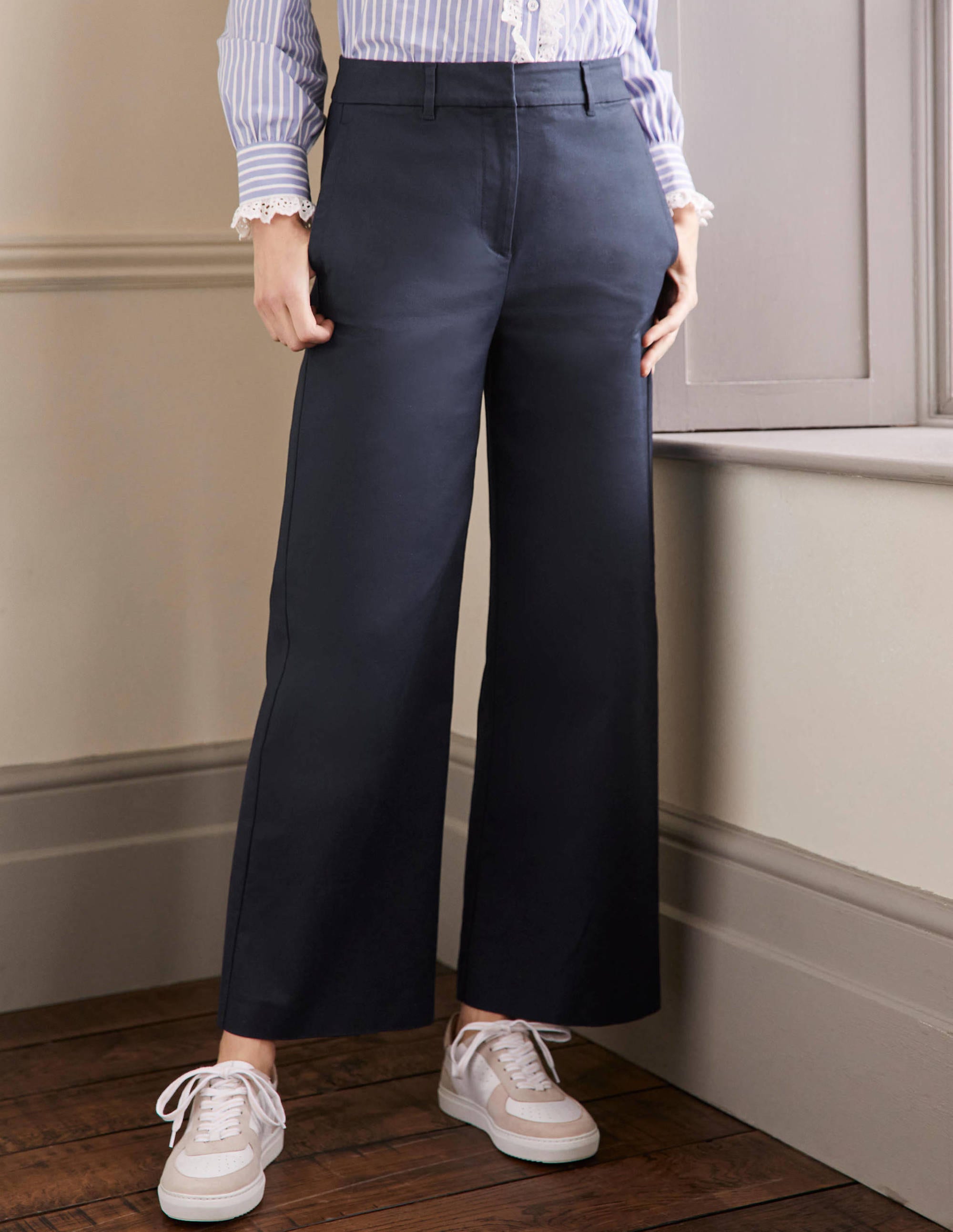 High Waisted Richmond Pants-Navy - Image 4