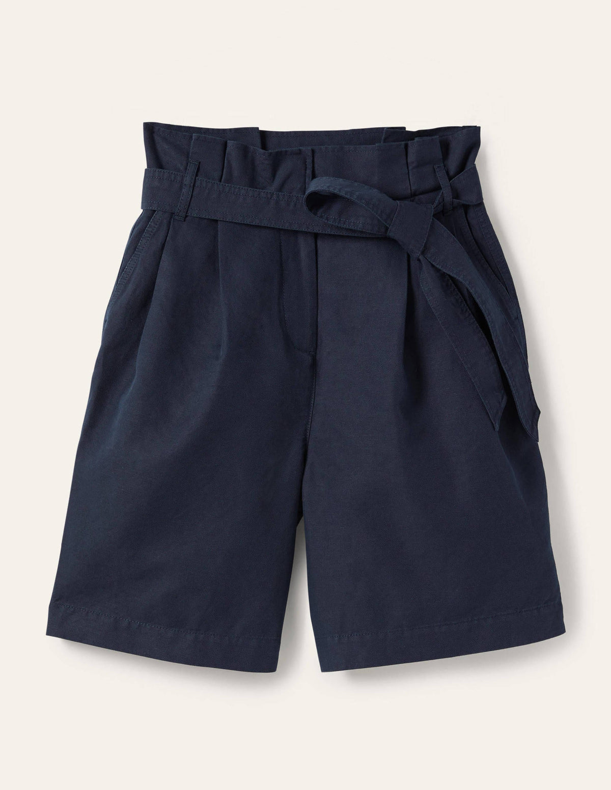 Paperbag High Waisted Shorts-Navy - Image 5