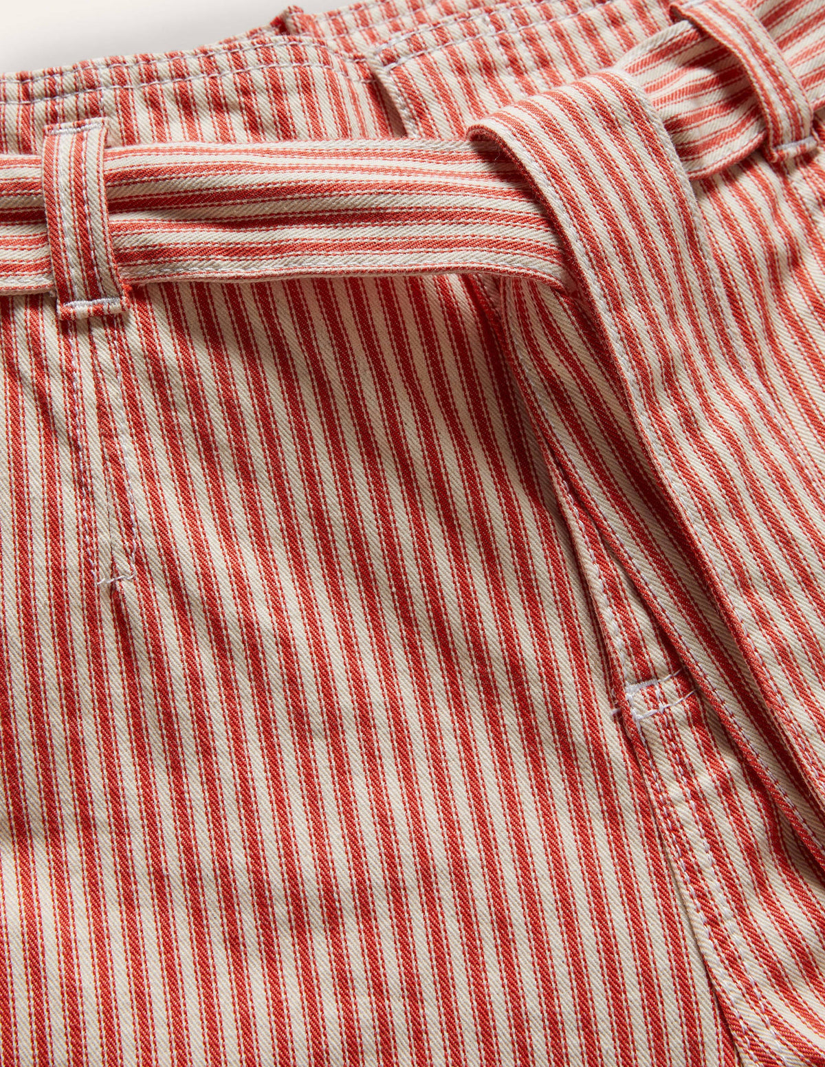 Tie Waist Jeans-Red Ticking Stripe-5