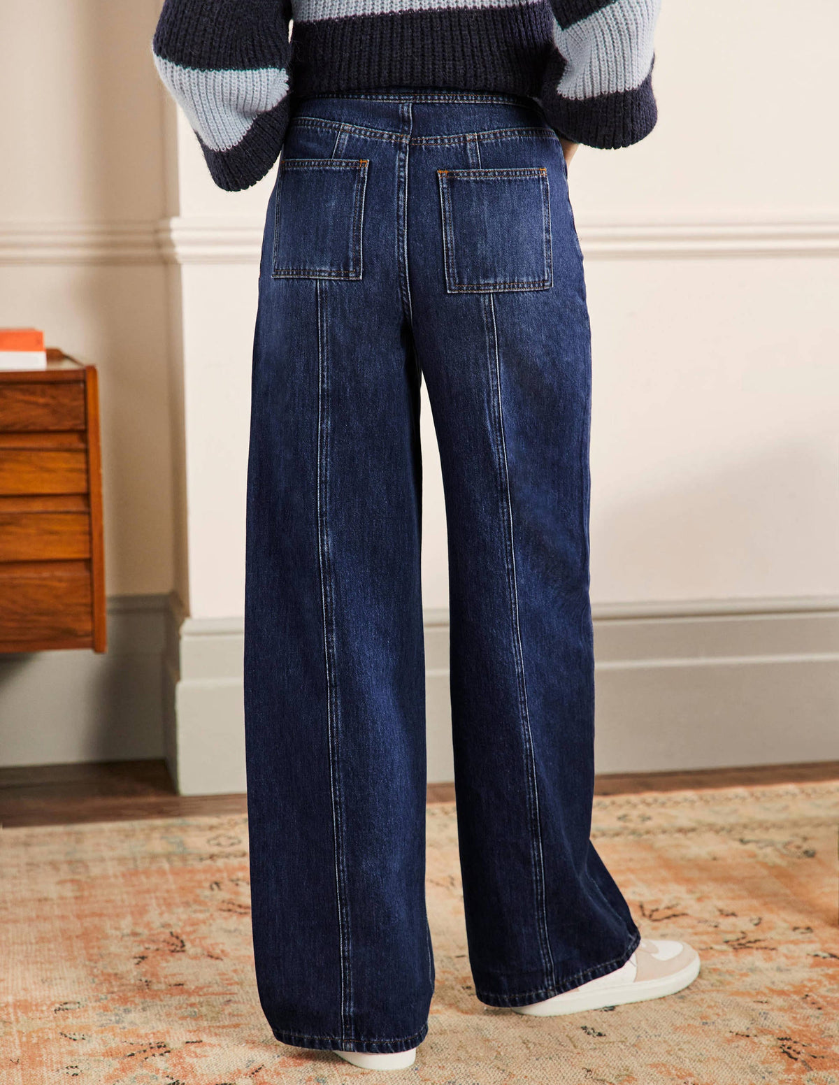 Wide Leg Seam Detail Jeans-Mid Vintage - Image 3